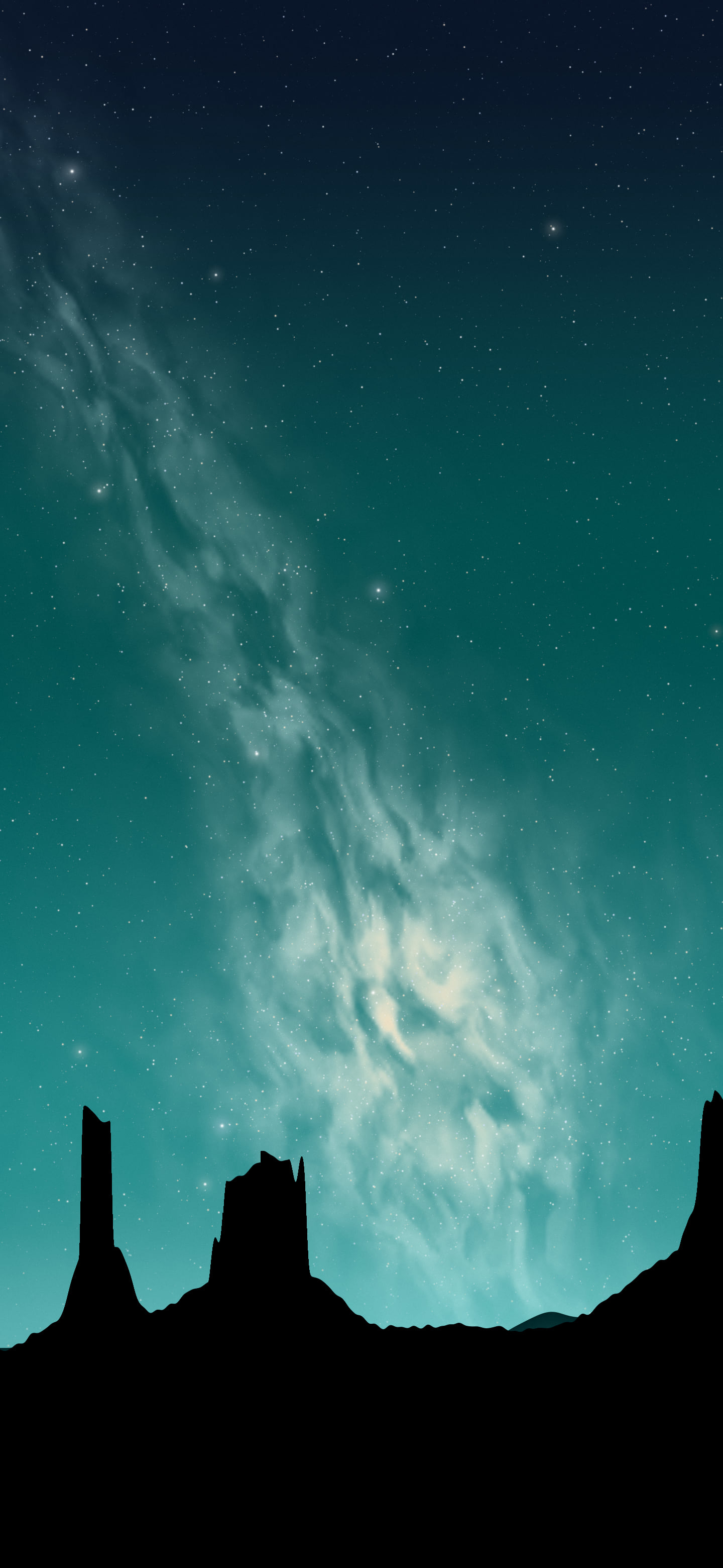 Teal Milky Way over the Desert wallpaper for iPhone and Android
