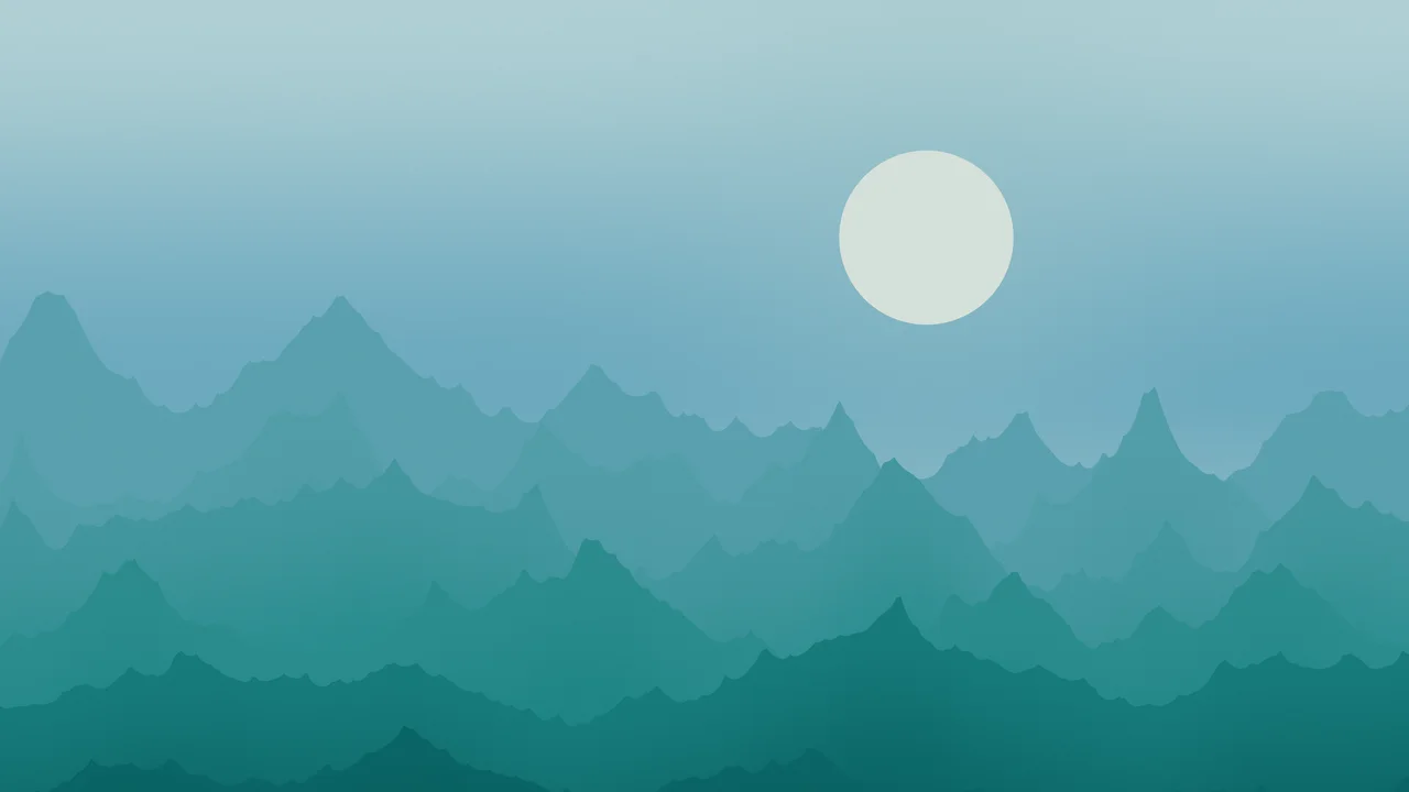 Teal Minimalist Mountain Landscape desktop wallpaper in 4K