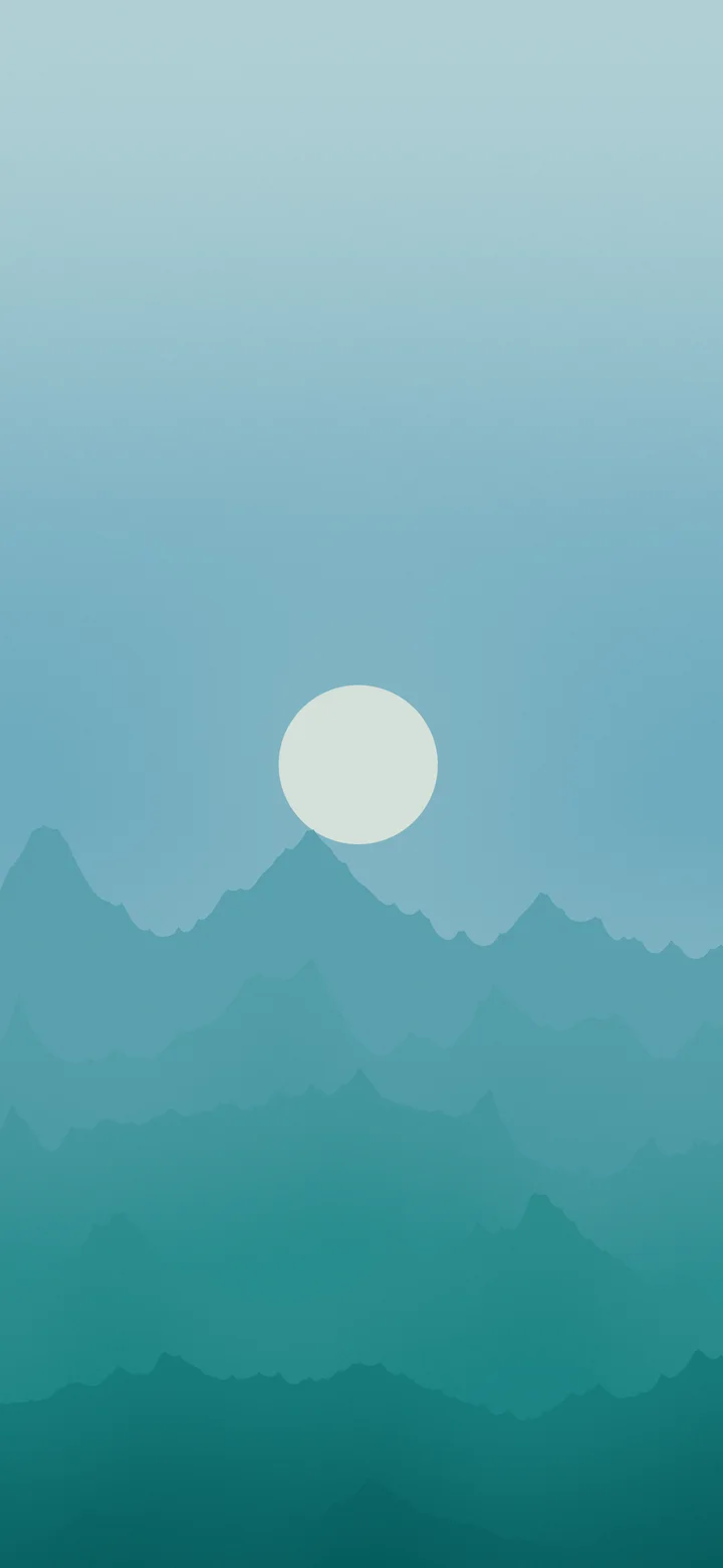Teal Minimalist Mountain Landscape wallpaper for iPhone and Android