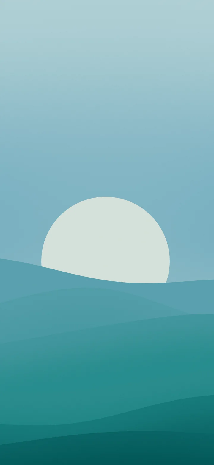 Teal Minimalist Sunset Hills wallpaper for iPhone and Android