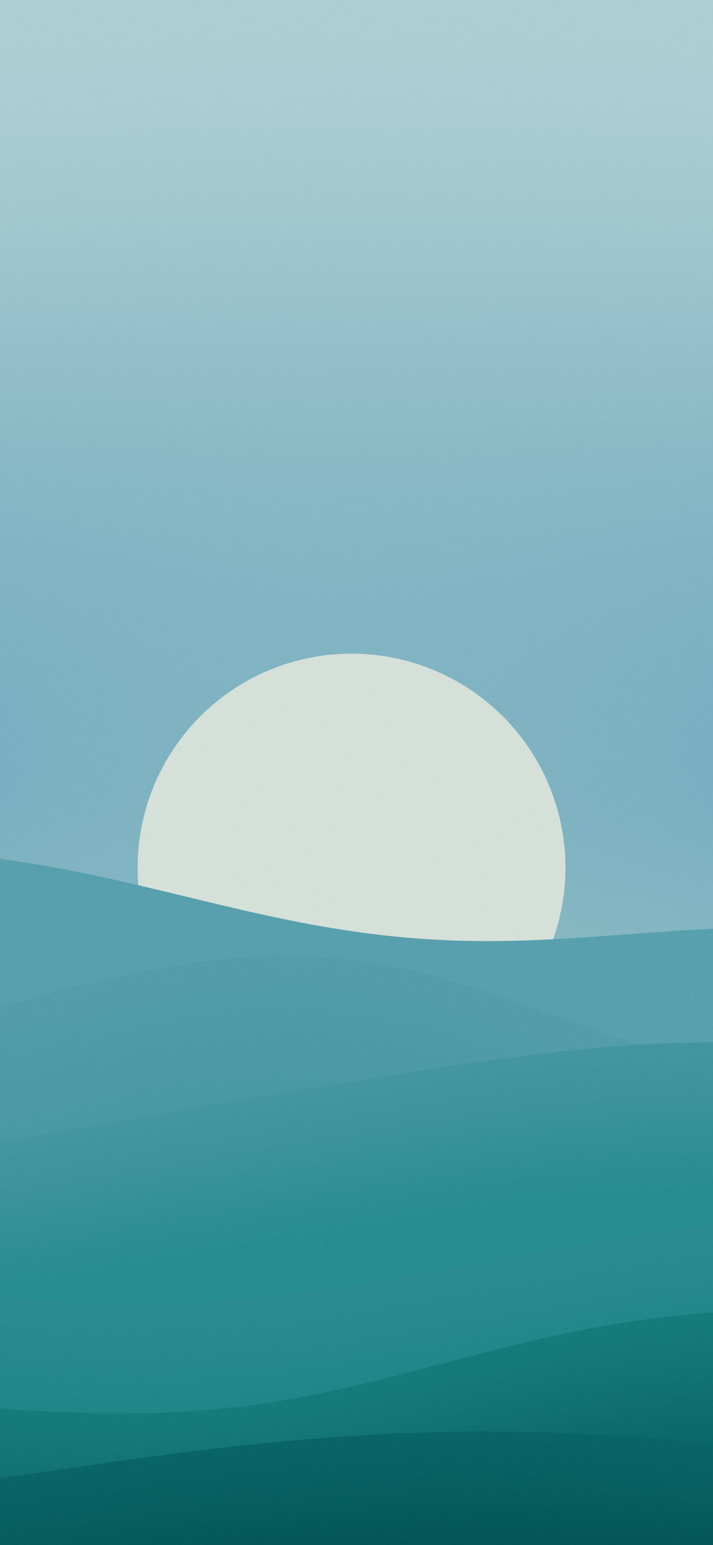 Teal Minimalist Sunset Hills wallpaper for iPhone and Android