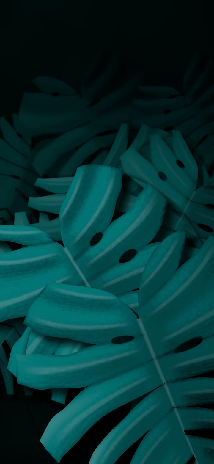 Teal Monstera Leaves wallpaper for iPhone and Android