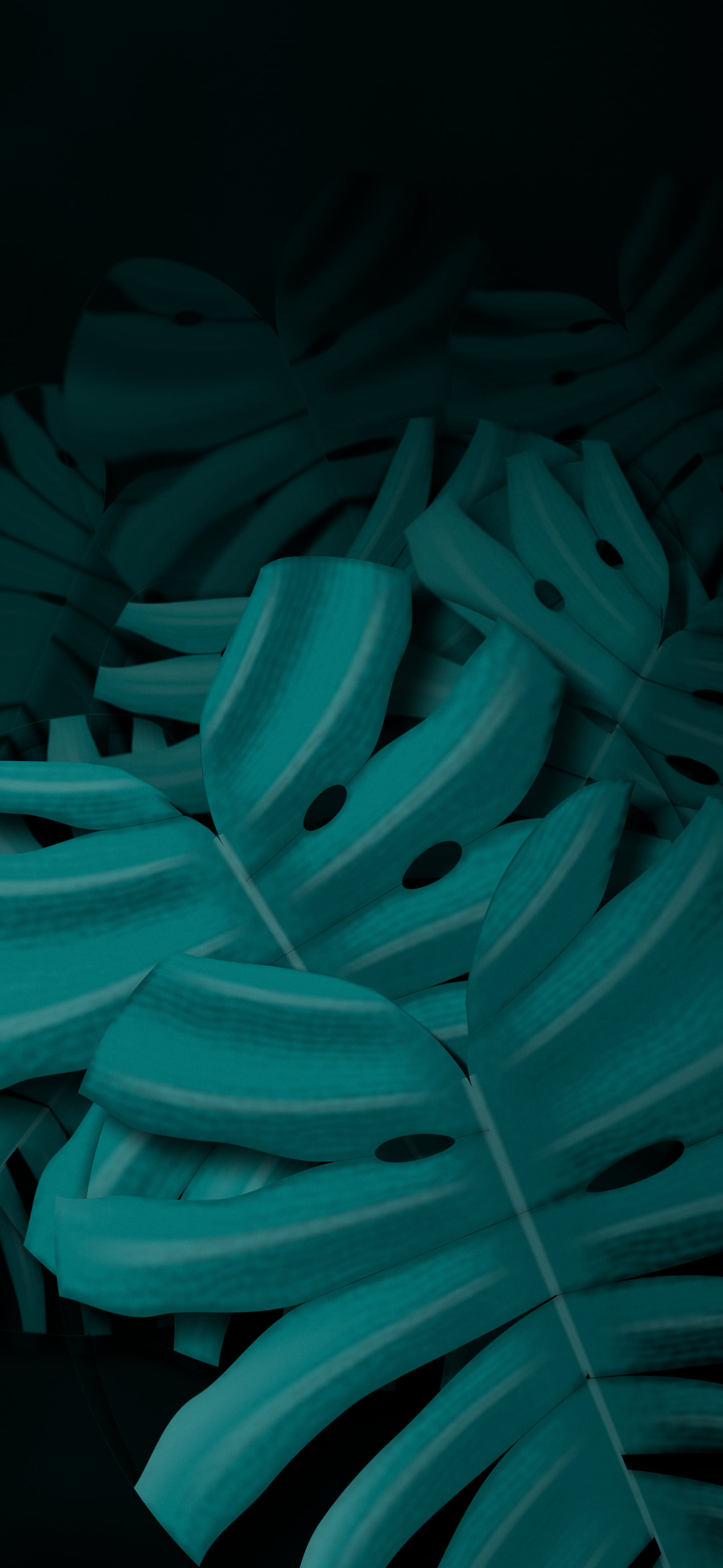 Teal Monstera Leaves wallpaper for iPhone and Android
