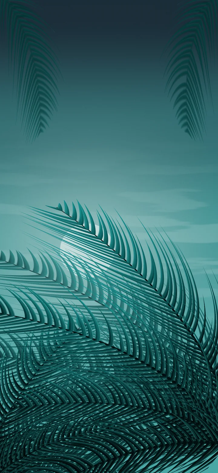 Teal Palm Leaves wallpaper for iPhone and Android