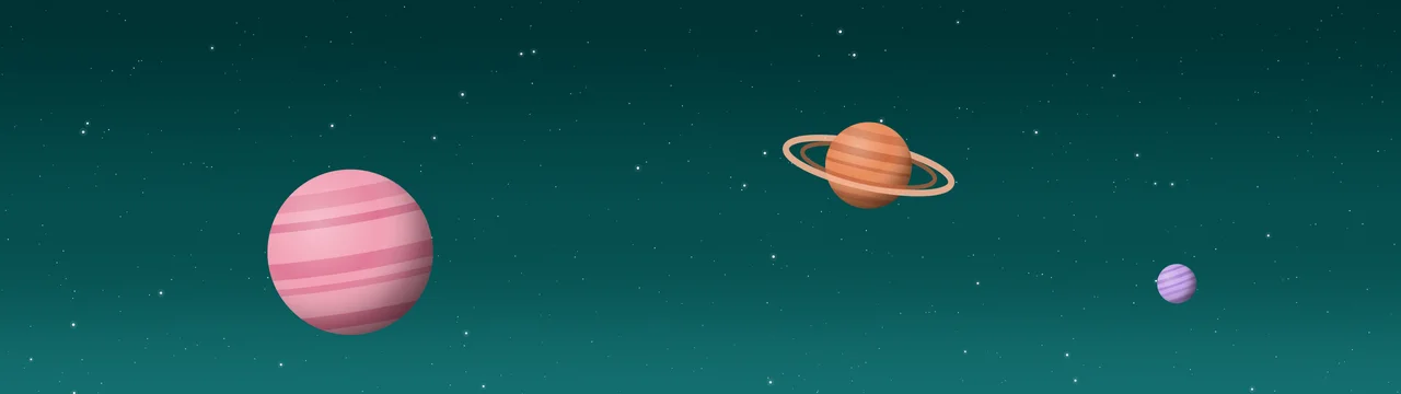 Teal Planets dual monitor wallpaper, 7680 × 2160