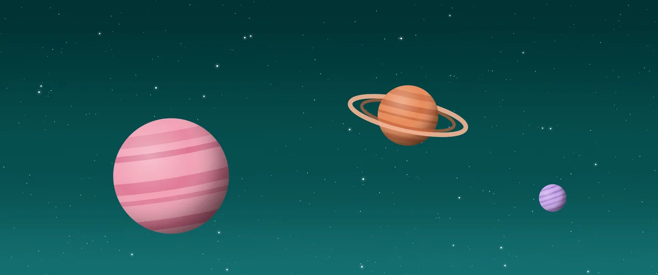Teal Planets ultrawide wallpaper, 3440 × 1440