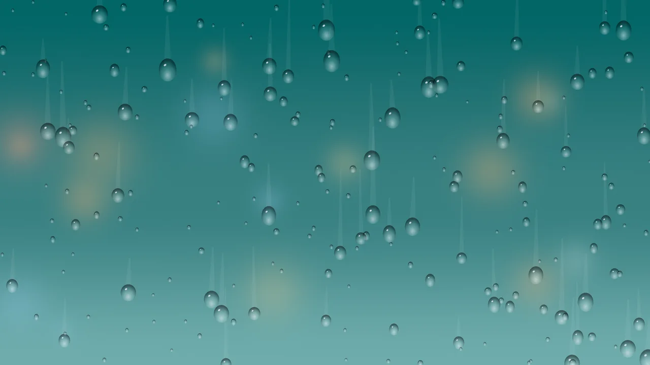 Teal Rainy Window desktop wallpaper in 4K