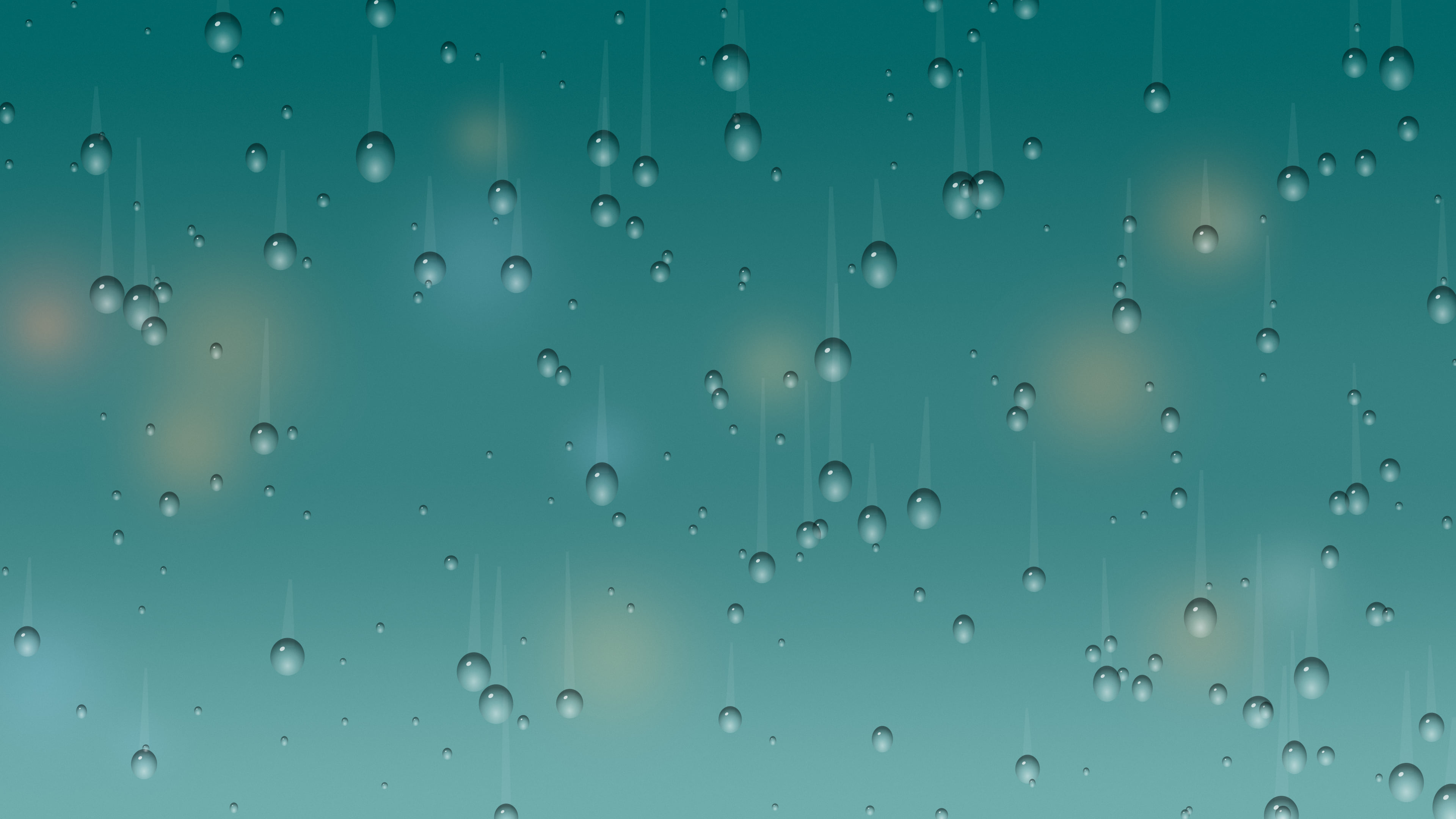 Teal Rainy Window desktop wallpaper in 4K