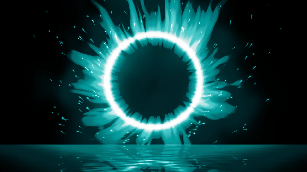 Teal Ring of Fire desktop wallpaper in 4K