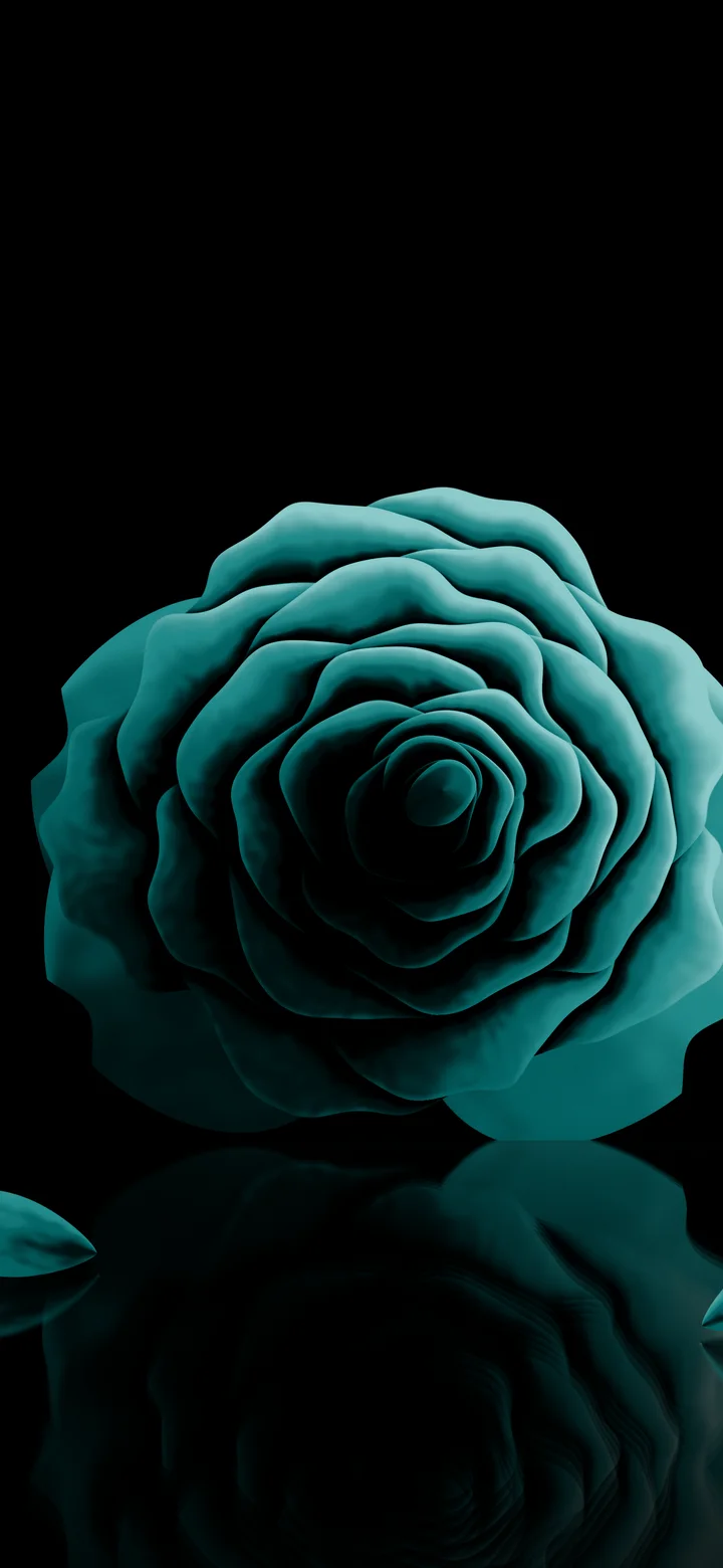Teal Rose Reflection wallpaper for iPhone and Android