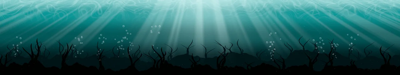 Teal Underwater triple monitor wallpaper, 7680 × 1440