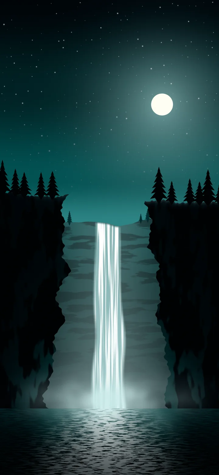 Teal Waterfall wallpaper for iPhone and Android