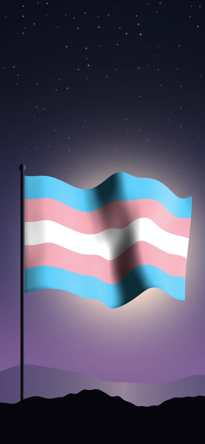 Trans Waving Pride Flag wallpaper for iPhone and Android