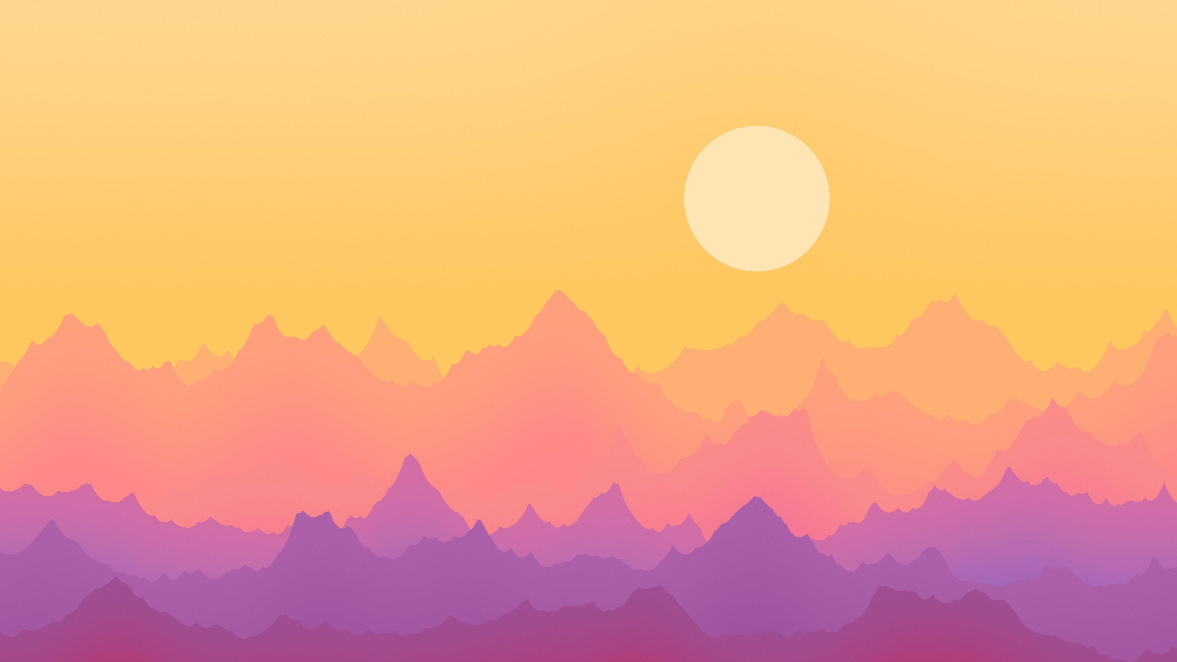 Tropical Minimalist Mountain Landscape desktop wallpaper in 4K