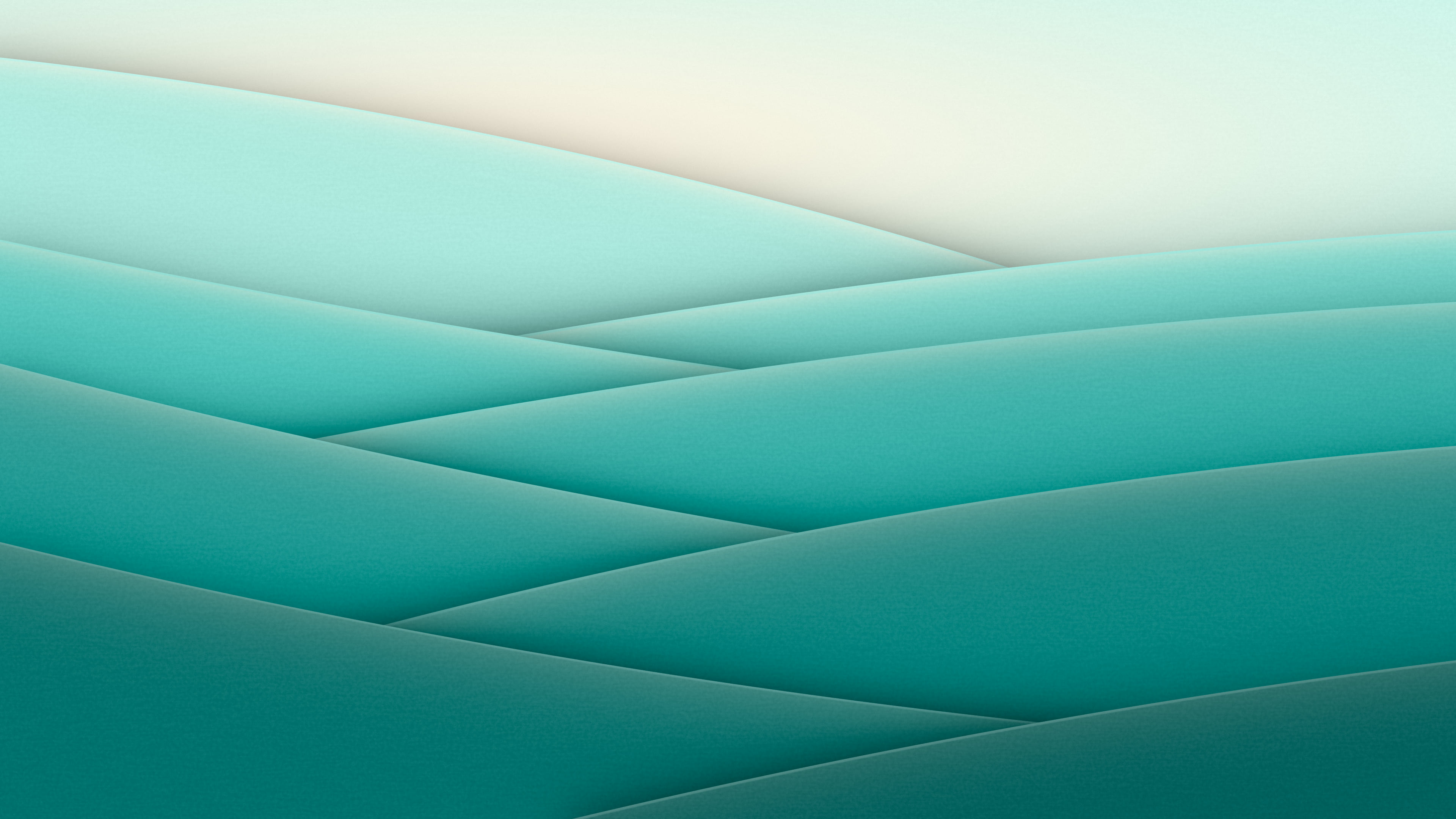 Turquoise 3D Paper Cut Abstract Arcs desktop wallpaper in 4K