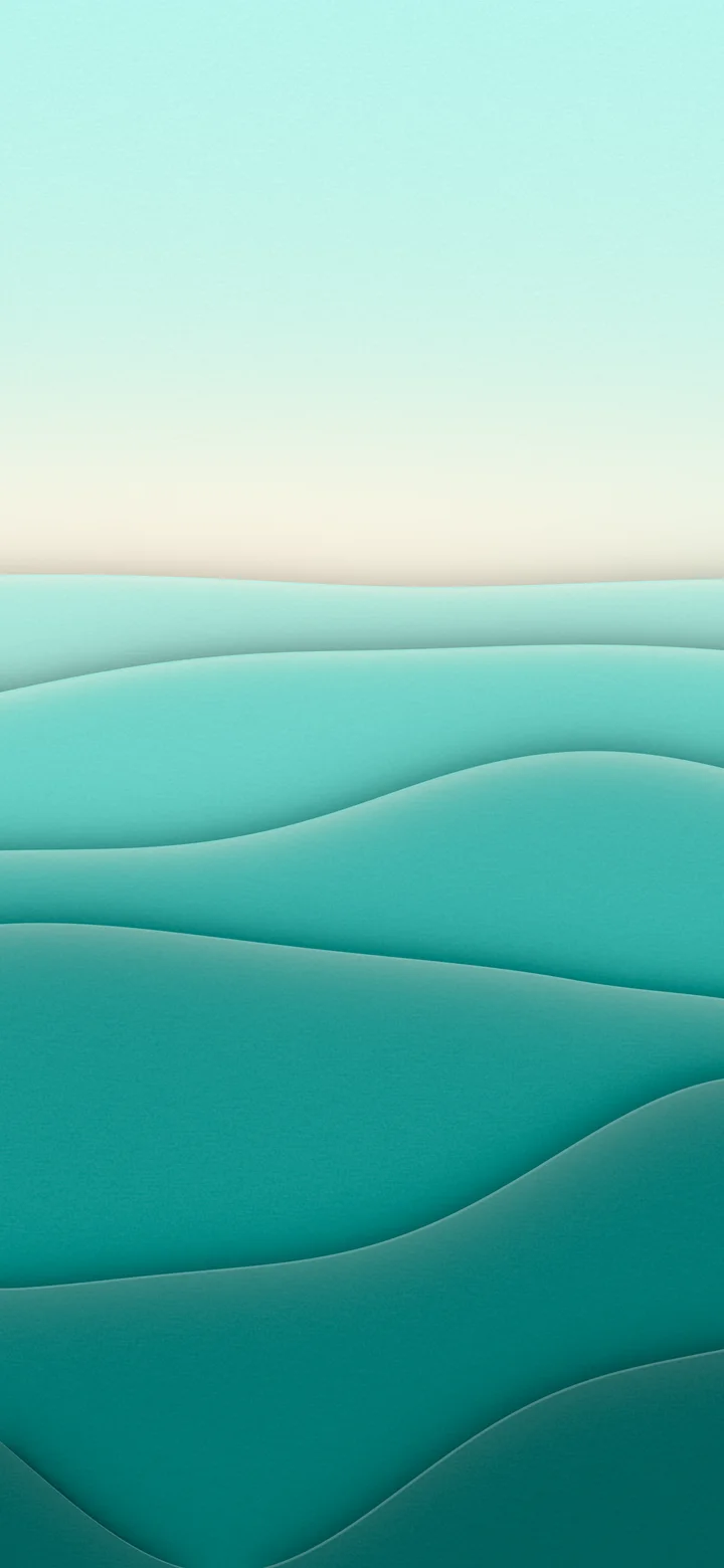 Turquoise 3D Paper Cut Abstract Layers wallpaper for iPhone and Android