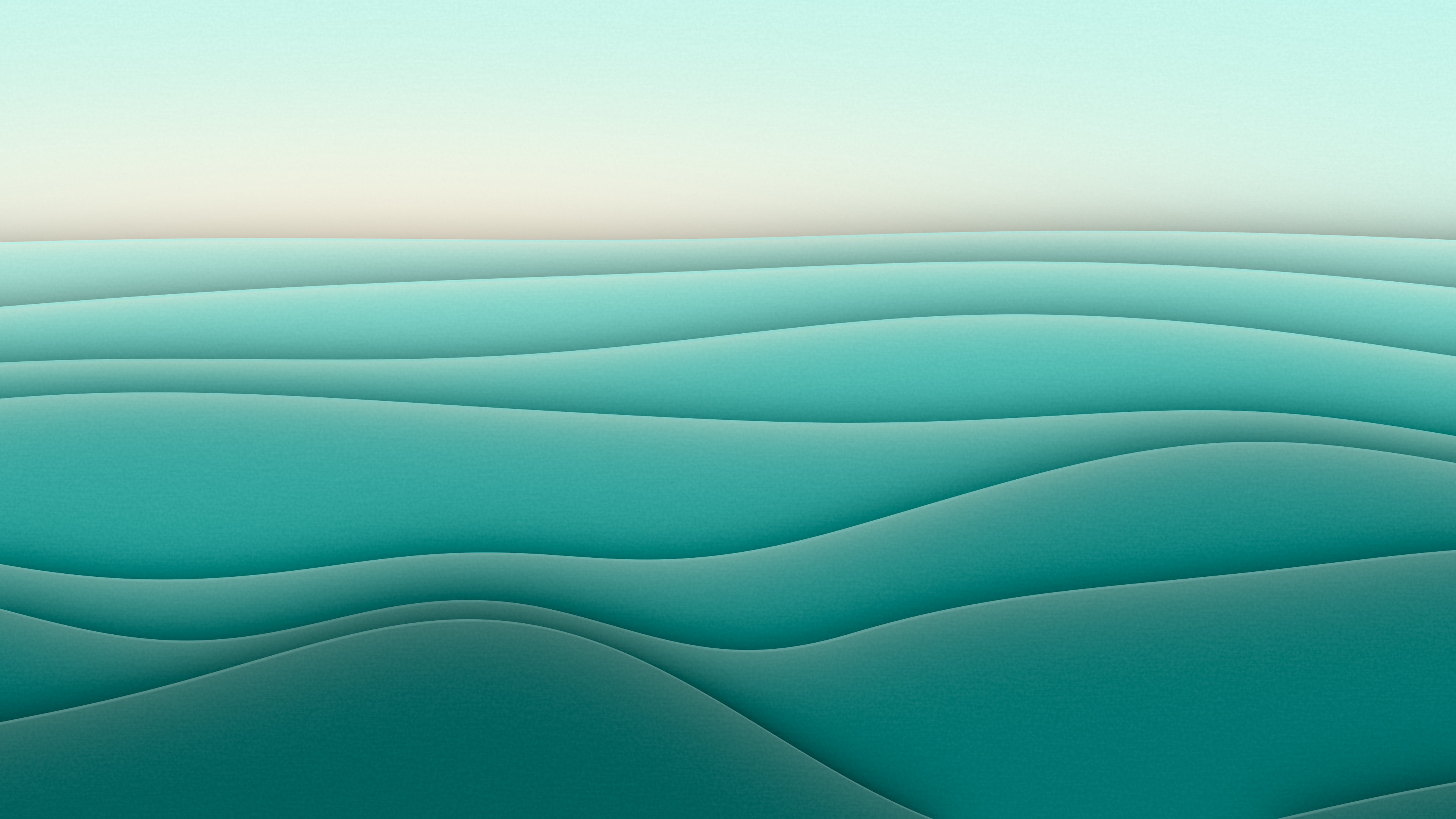 Turquoise 3D Paper Cut Abstract Layers desktop wallpaper in 4K