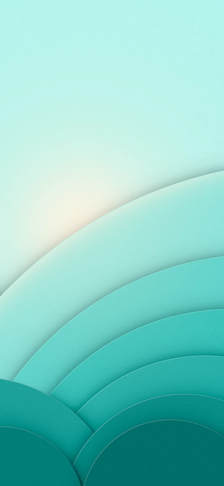 Turquoise 3D Paper Cut Geometric Circles wallpaper for iPhone and Android