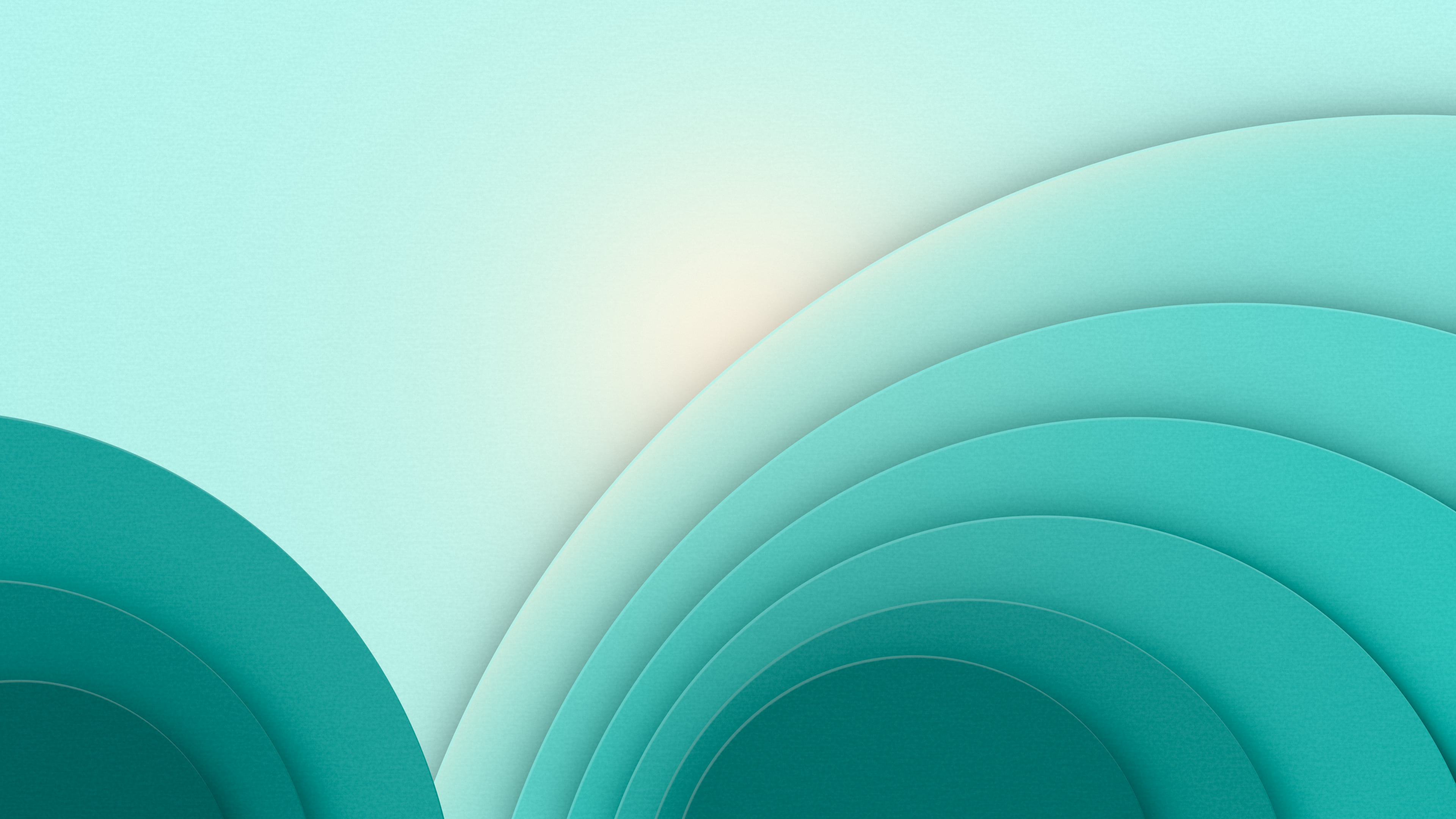 Turquoise 3D Paper Cut Geometric Circles desktop wallpaper in 4K