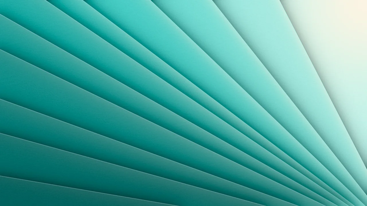 Turquoise 3D Paper Cut Geometric Fan desktop wallpaper in 4K