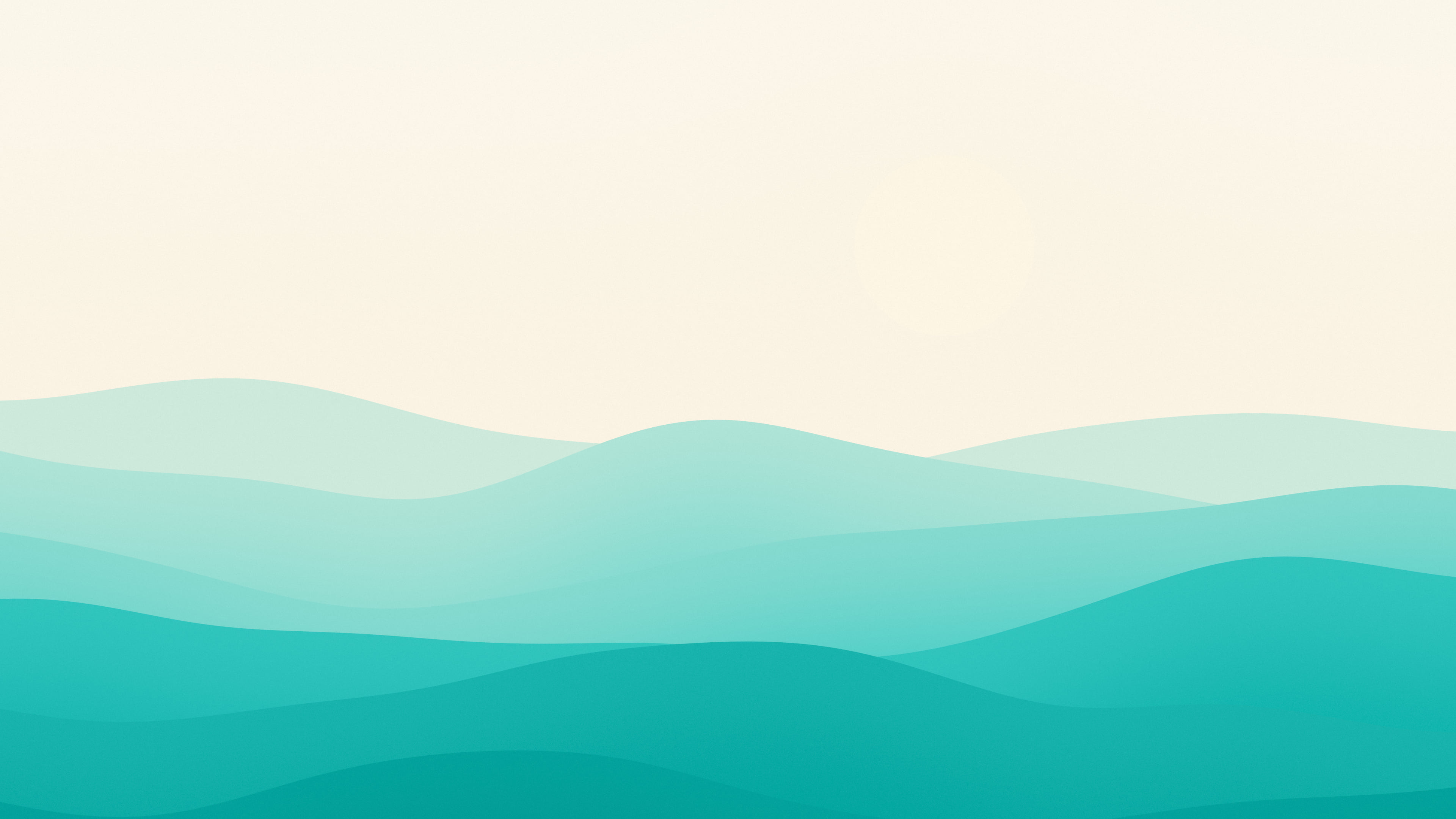 Turquoise and Cream Minimalist Desert Dunes desktop wallpaper in 4K