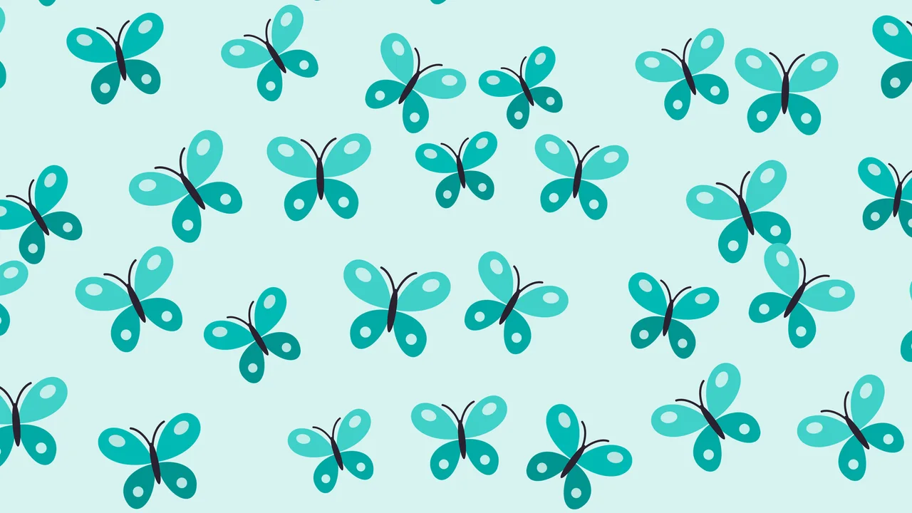 Turquoise Butterfly Pattern desktop wallpaper in 4K