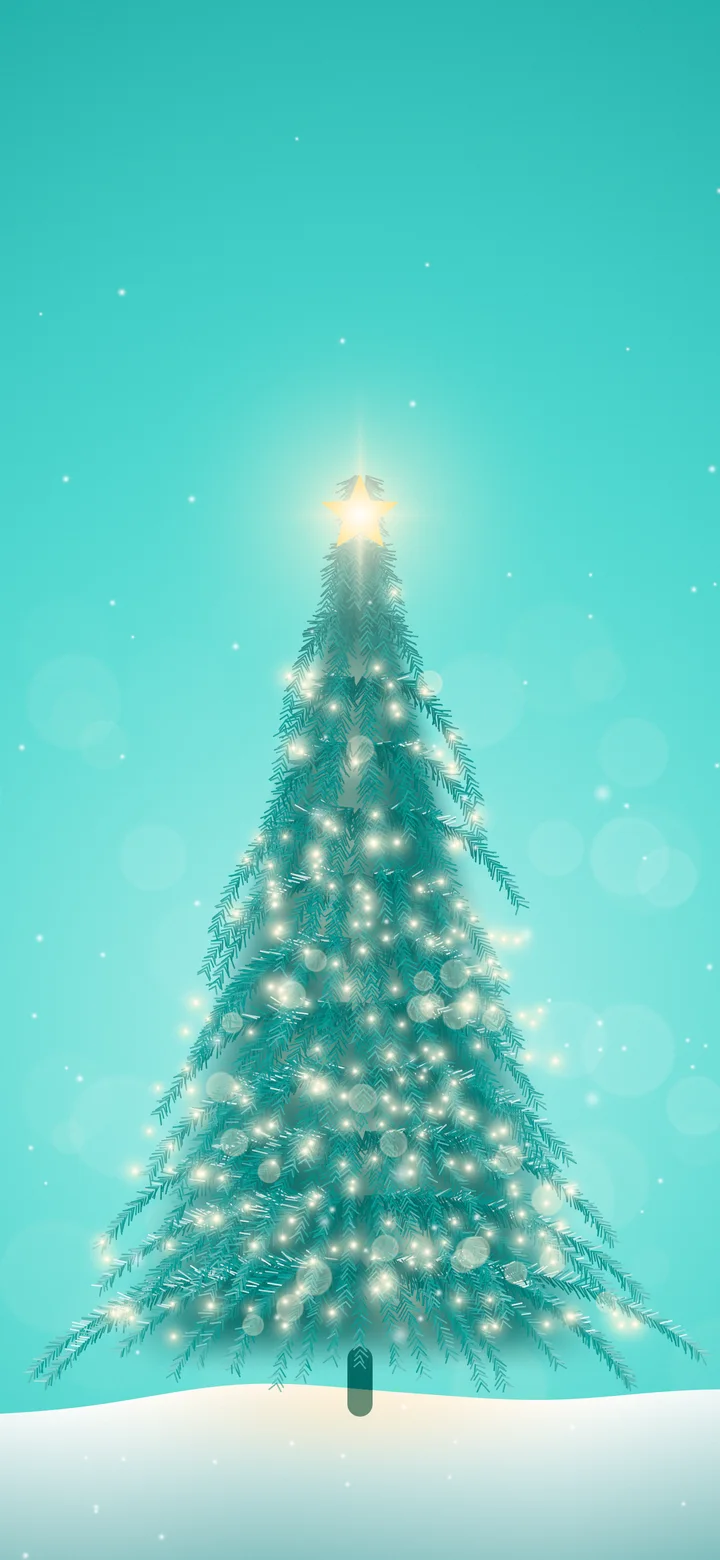 Turquoise Christmas Tree wallpaper for iPhone and Android