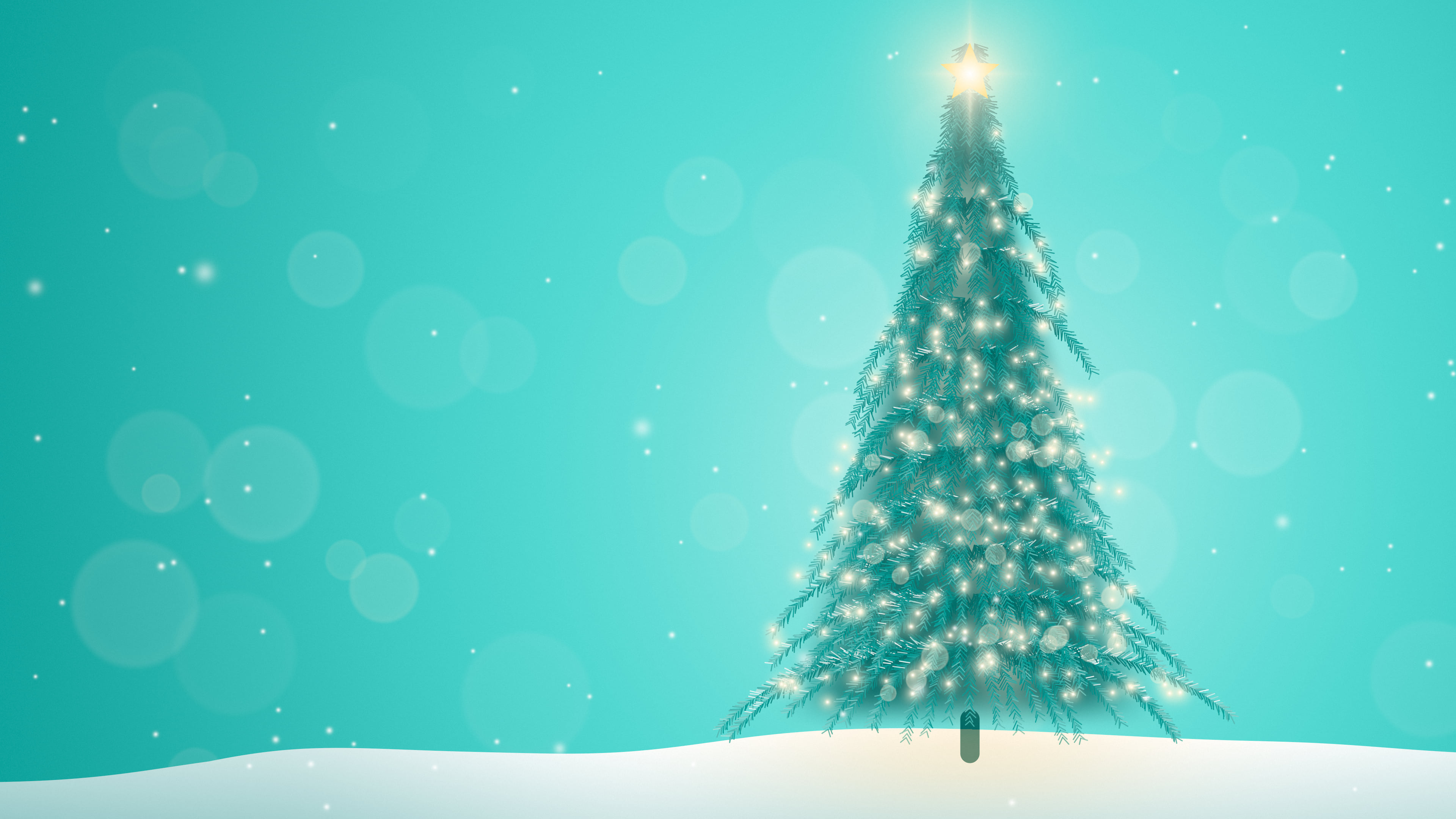 Turquoise Christmas Tree desktop wallpaper in 4K