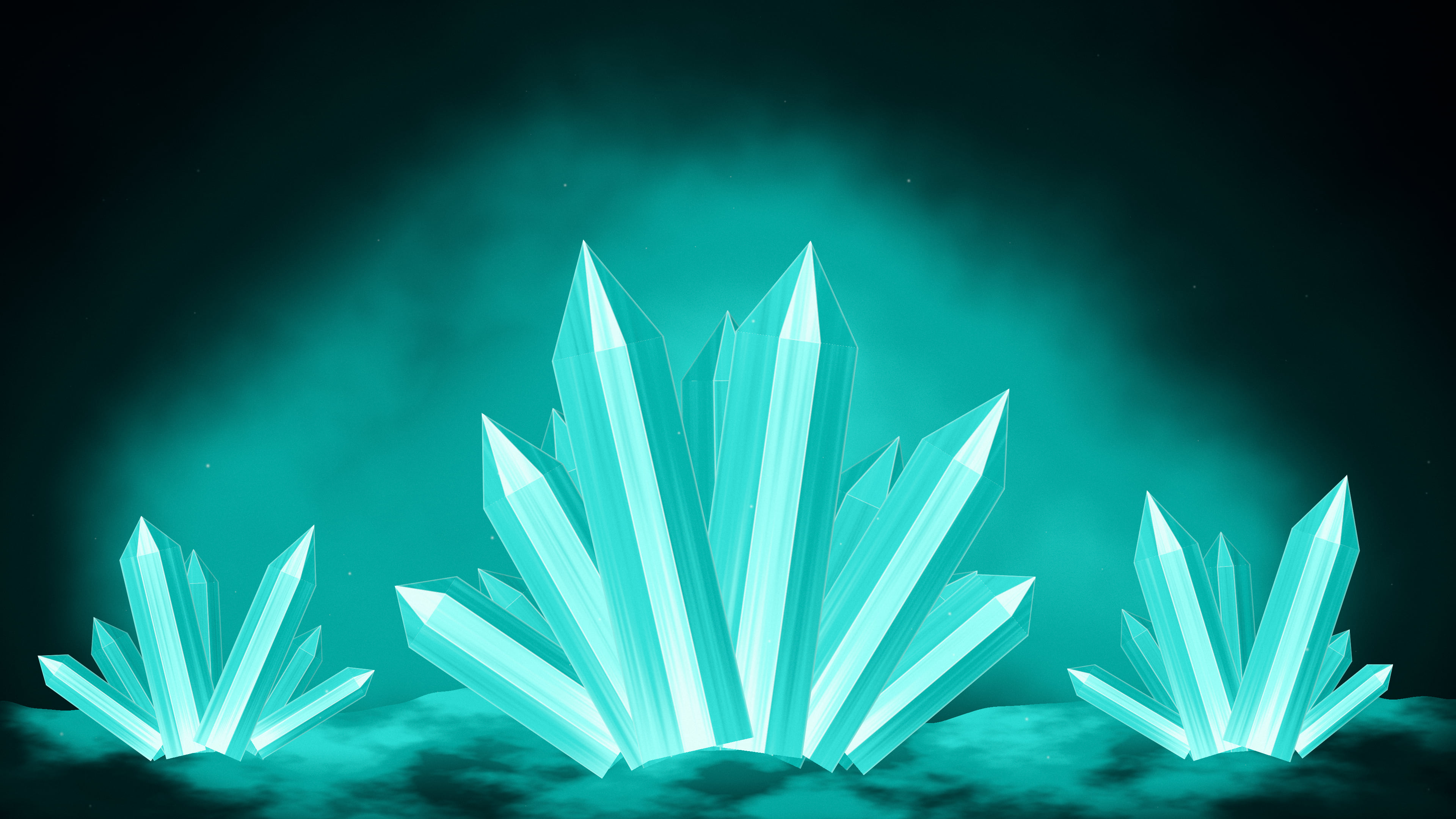 Turquoise Crystal Cluster desktop wallpaper in 4K