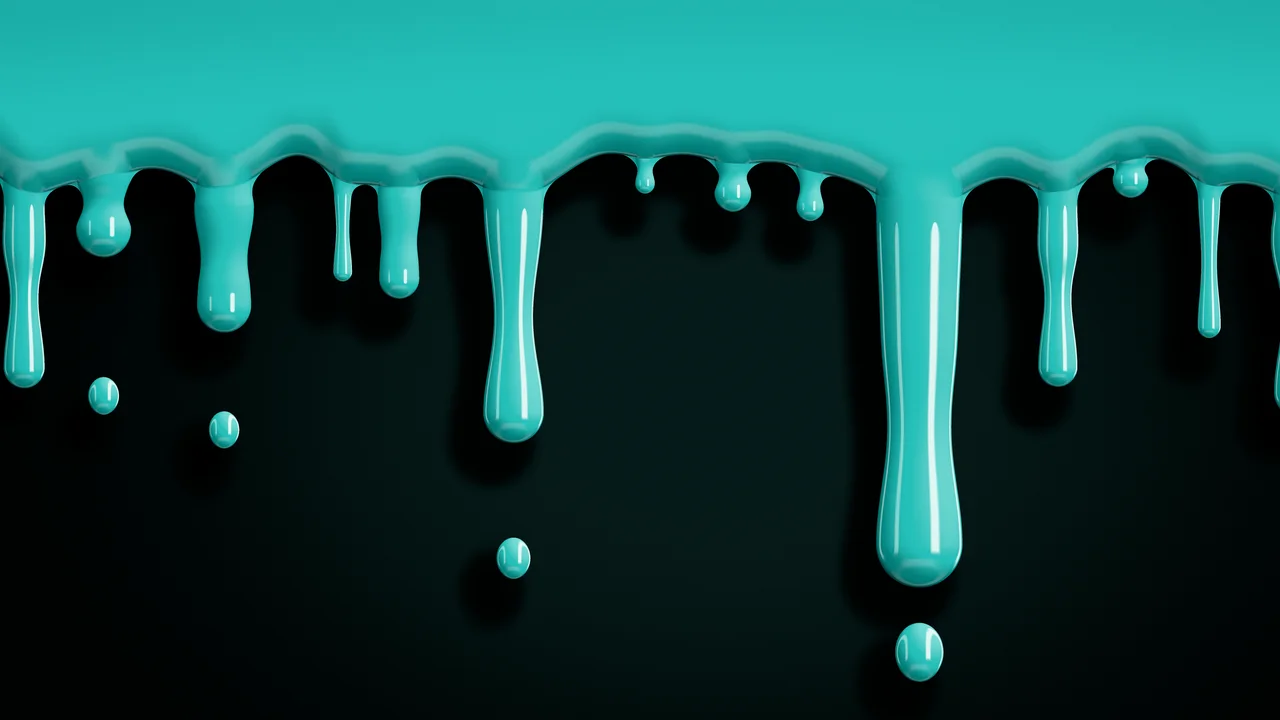 Turquoise Dripping Slime desktop wallpaper in 4K