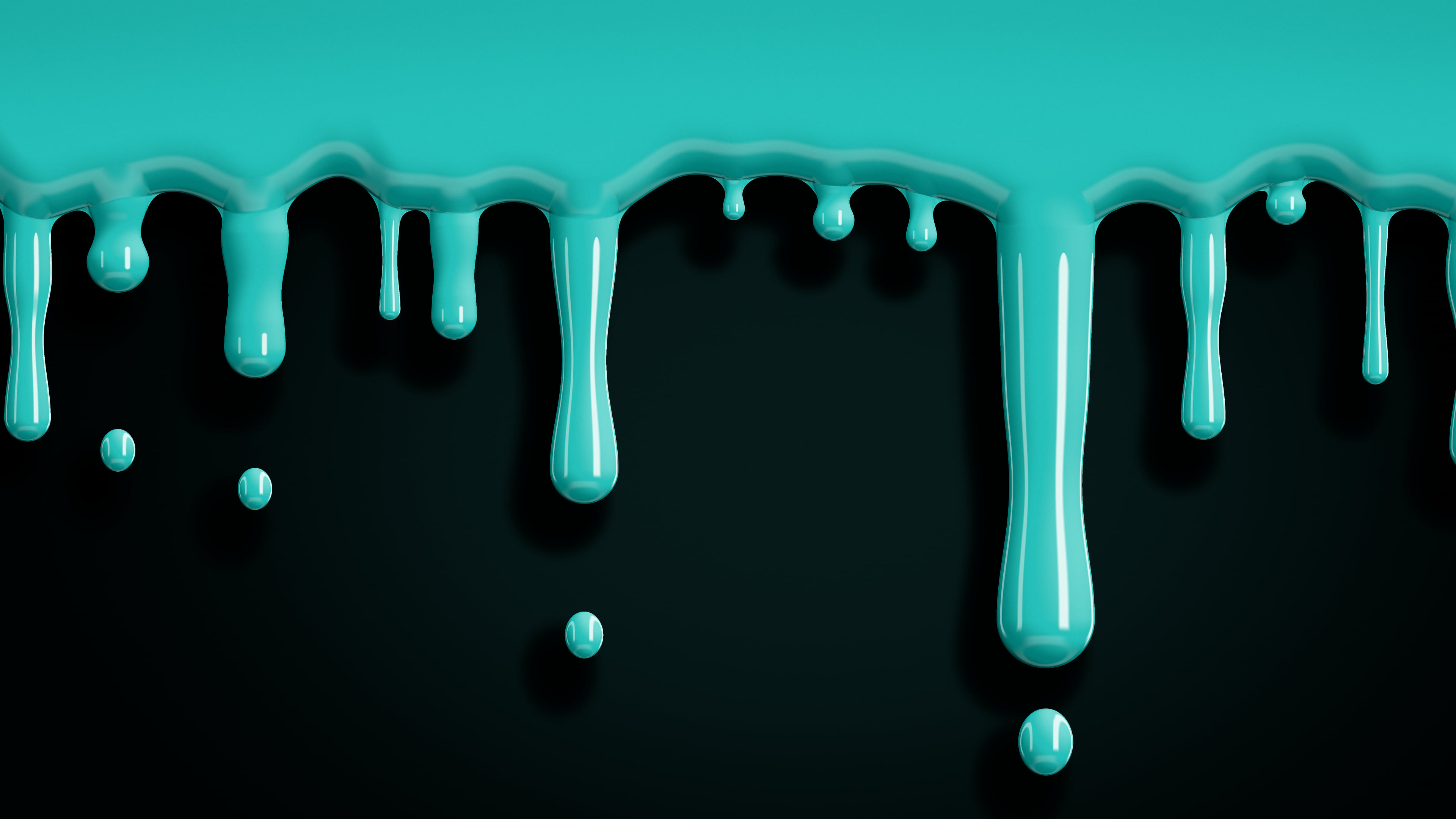 Turquoise Dripping Slime desktop wallpaper in 4K