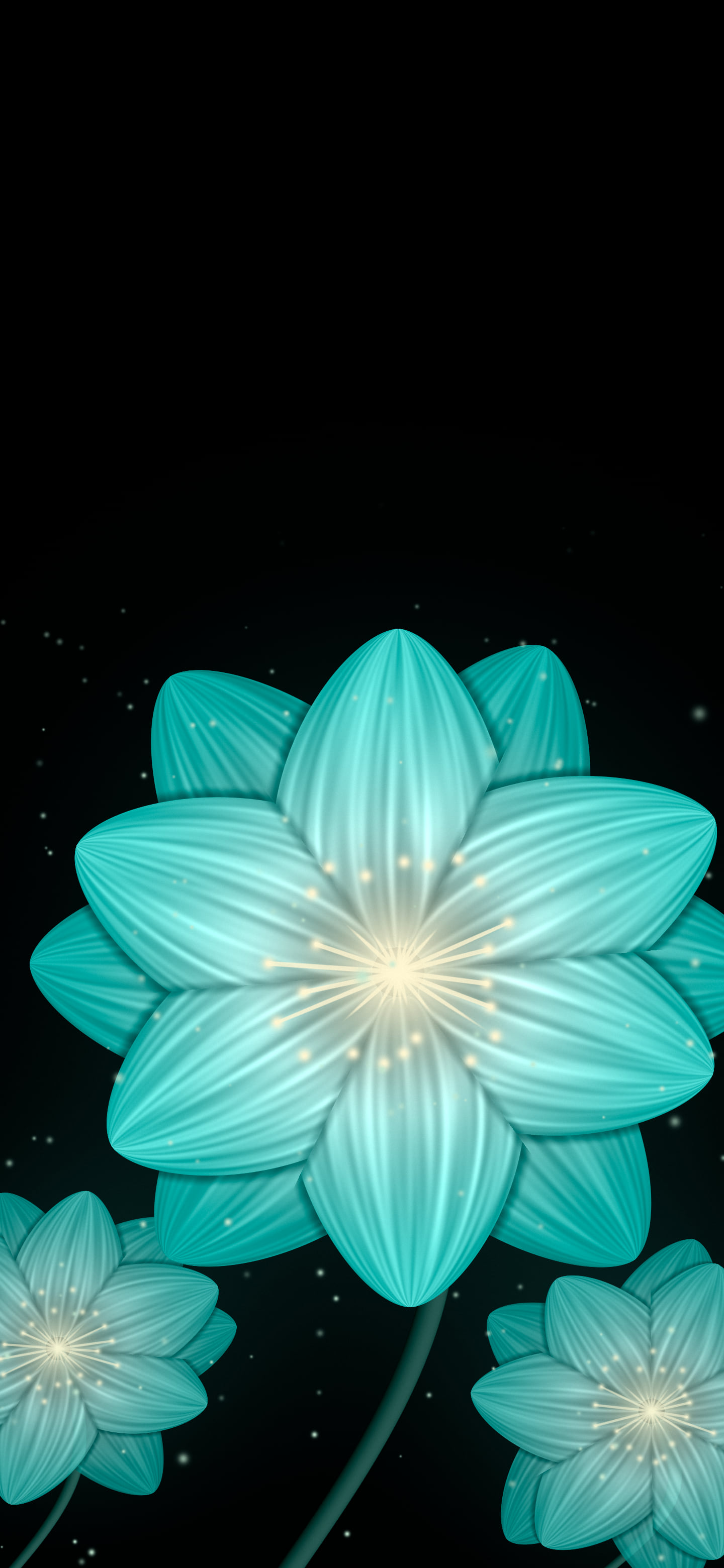Turquoise Glowing Flower wallpaper for iPhone and Android