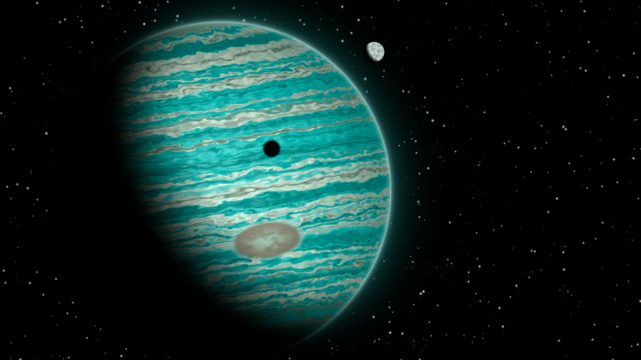 Turquoise Jupiter desktop wallpaper in 4K