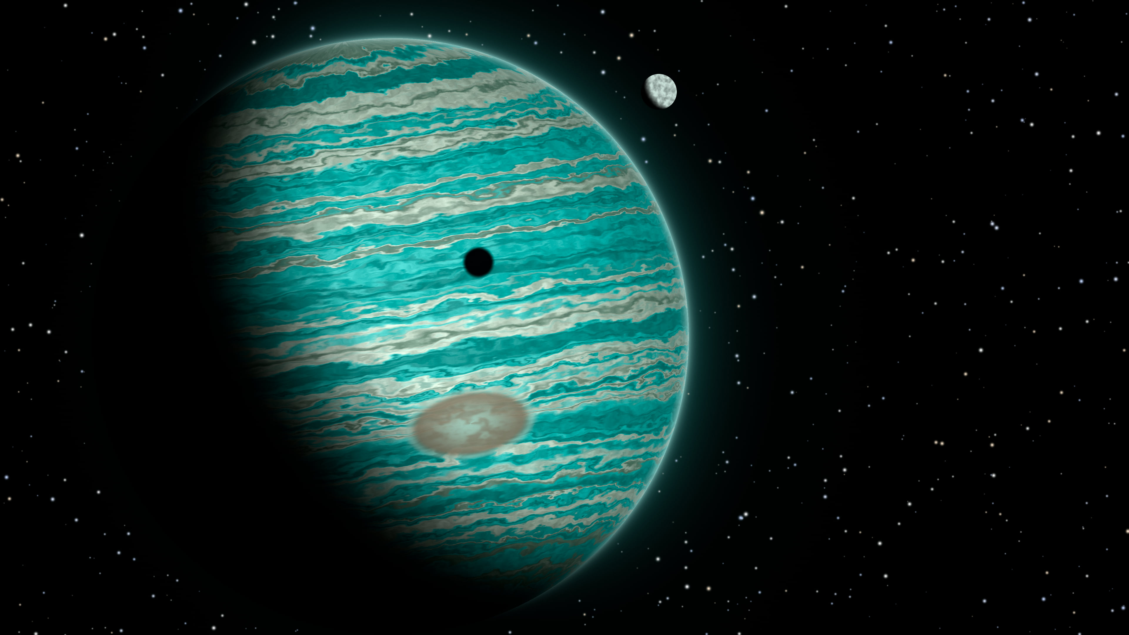 Turquoise Jupiter desktop wallpaper in 4K