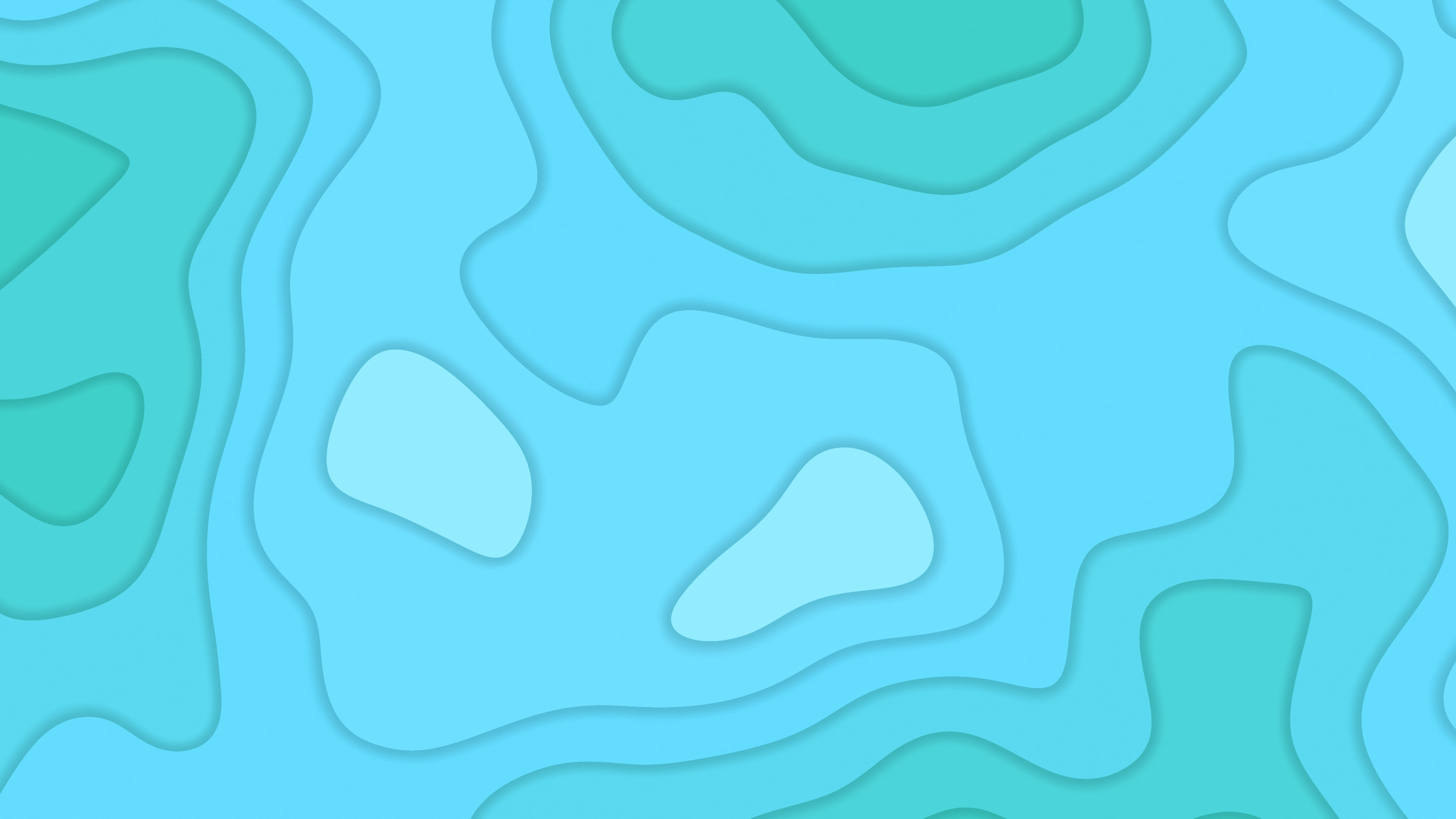 Turquoise Layered Topographic desktop wallpaper in 4K