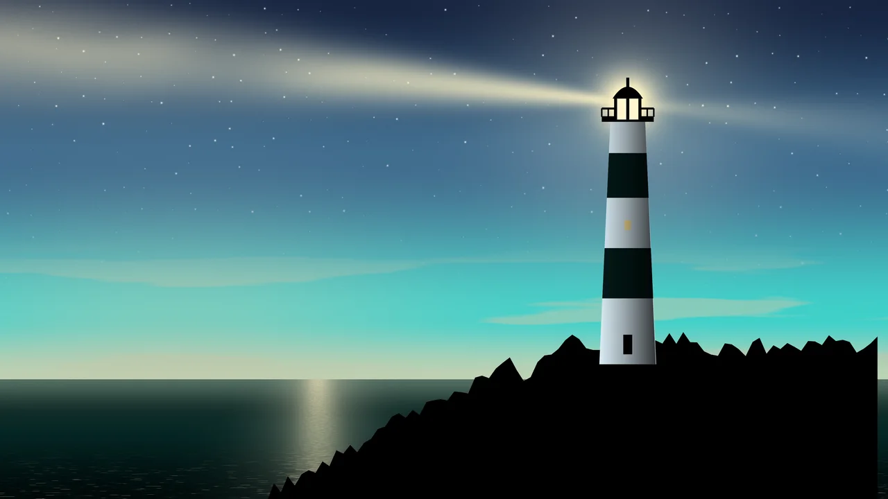 Turquoise Lighthouse desktop wallpaper in 4K