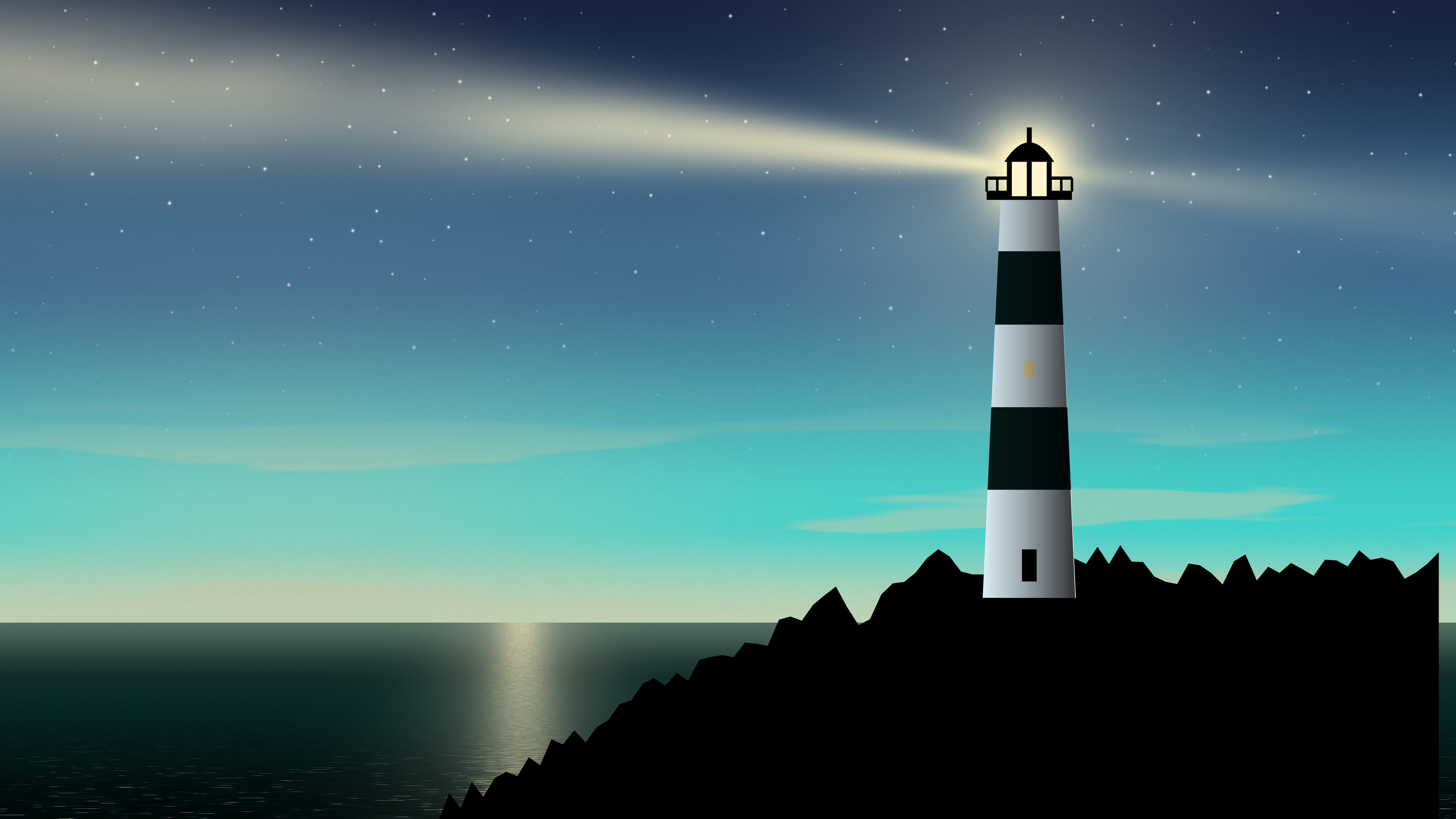 Turquoise Lighthouse desktop wallpaper in 4K