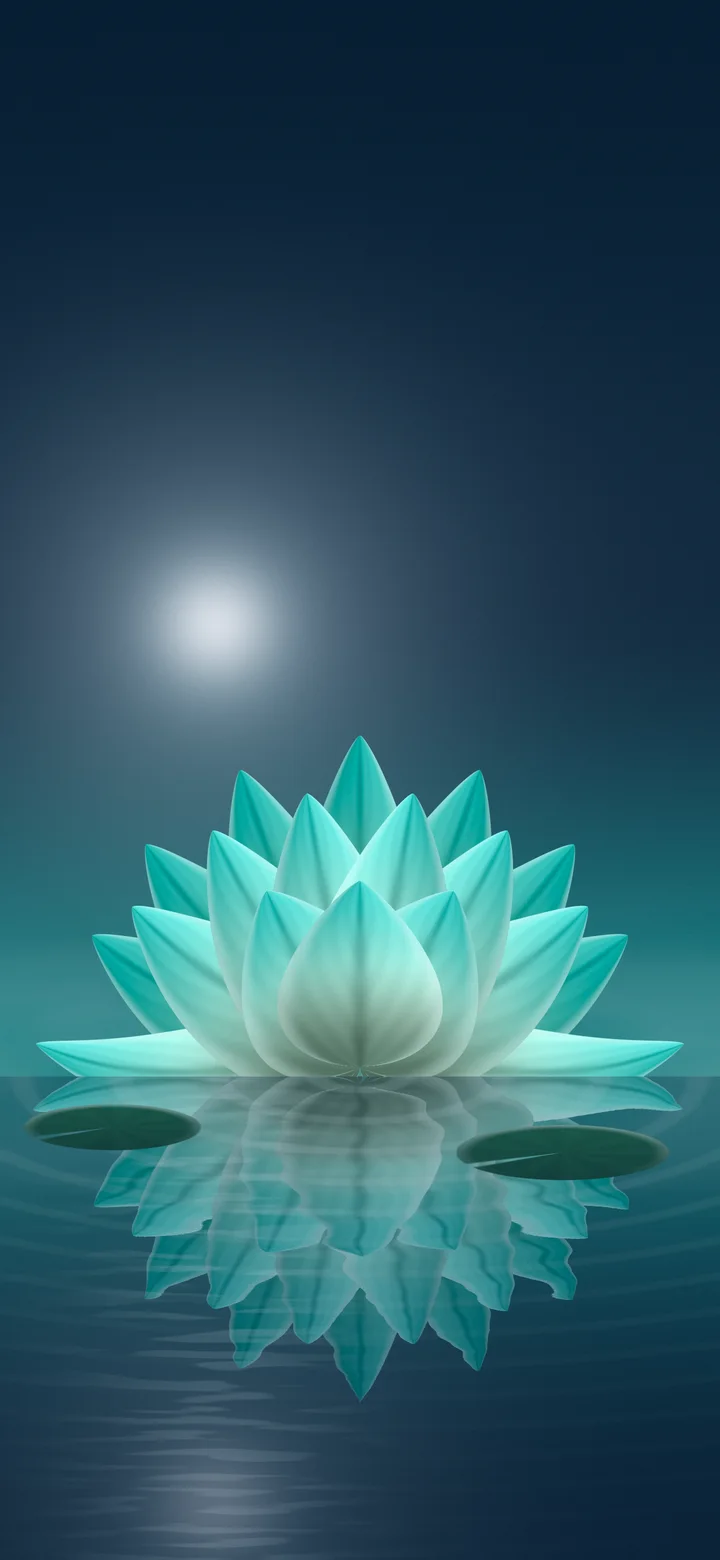 Turquoise Lotus Flower wallpaper for iPhone and Android