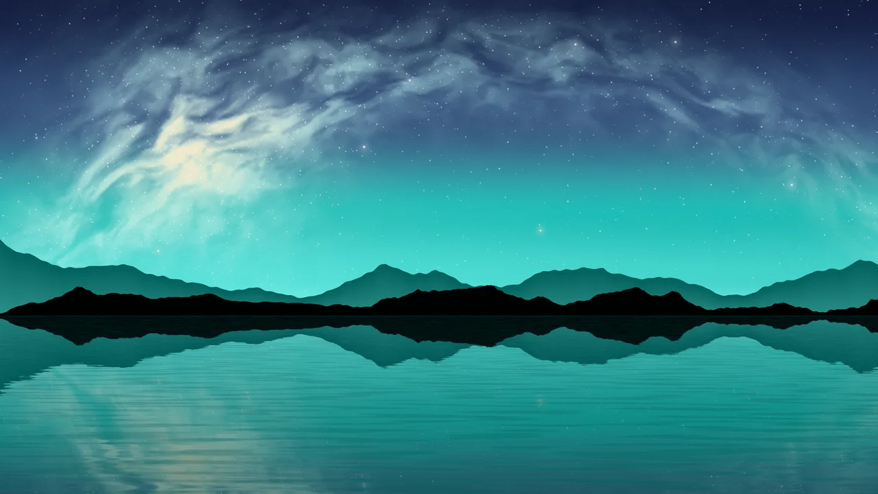 Turquoise Milky Way over a Lake desktop wallpaper in 4K