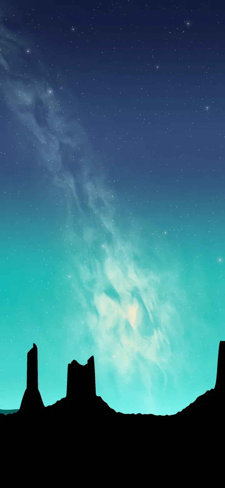 Turquoise Milky Way over the Desert wallpaper for iPhone and Android