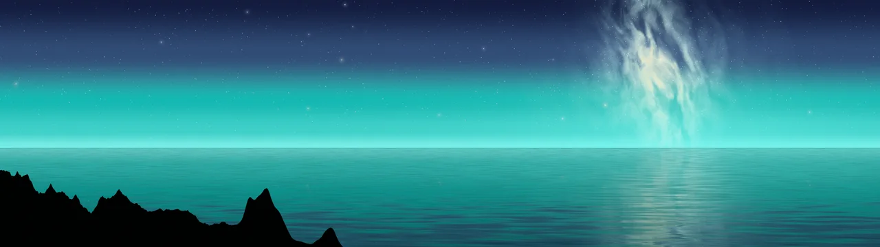 Turquoise Milky Way over the Ocean dual monitor wallpaper, 7680 × 2160