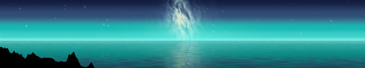 Turquoise Milky Way over the Ocean triple monitor wallpaper, 7680 × 1440