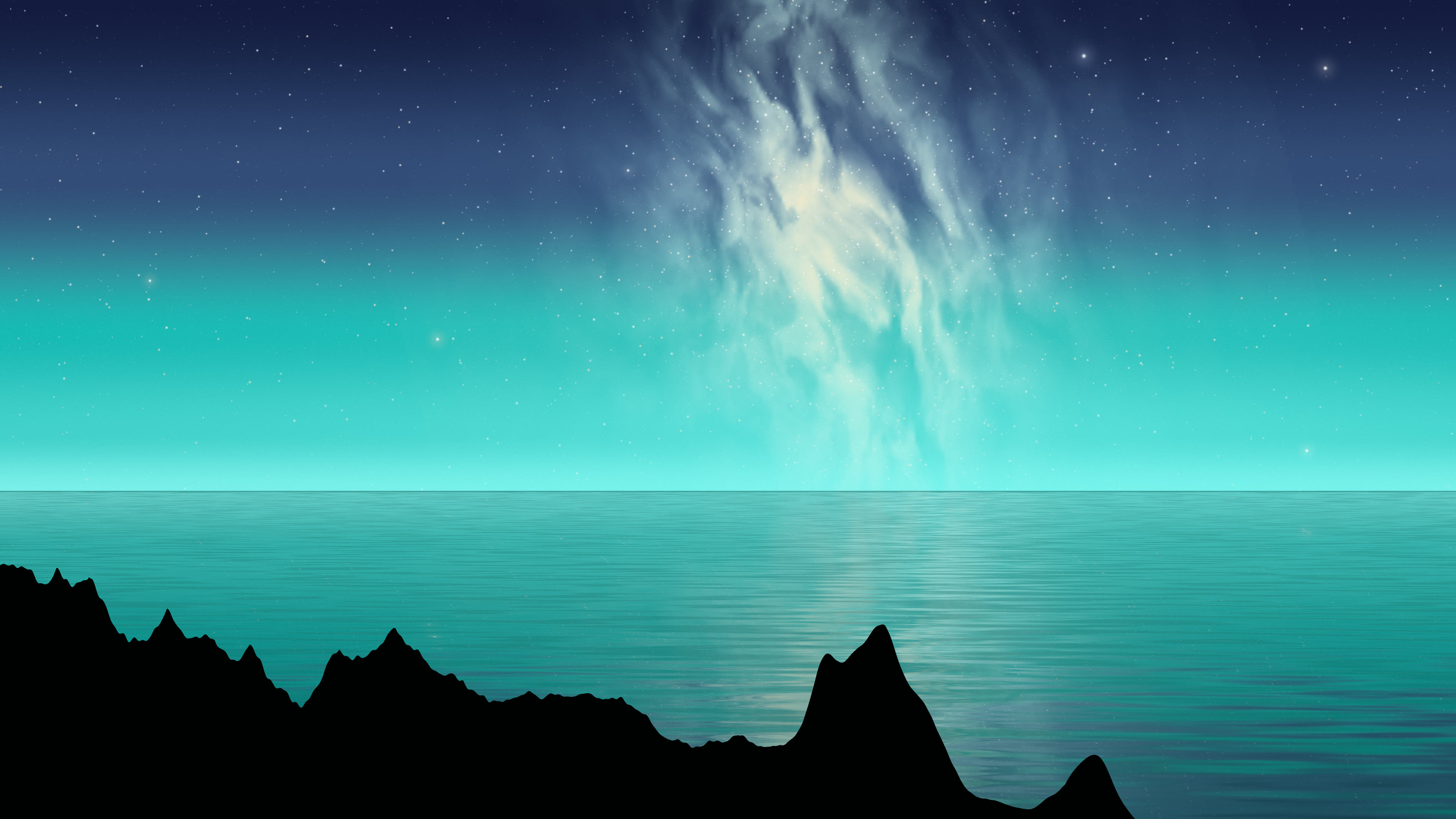 Turquoise Milky Way over the Ocean desktop wallpaper in 4K