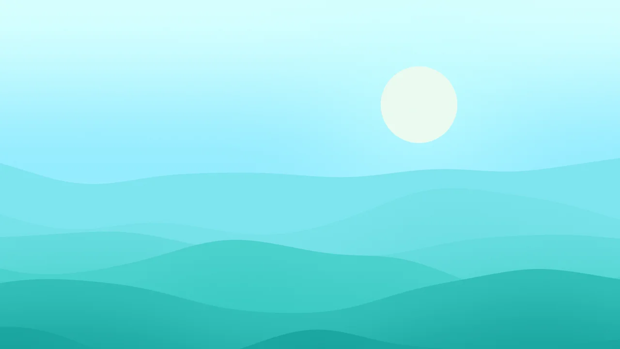 Turquoise Minimalist Desert Dunes desktop wallpaper in 4K