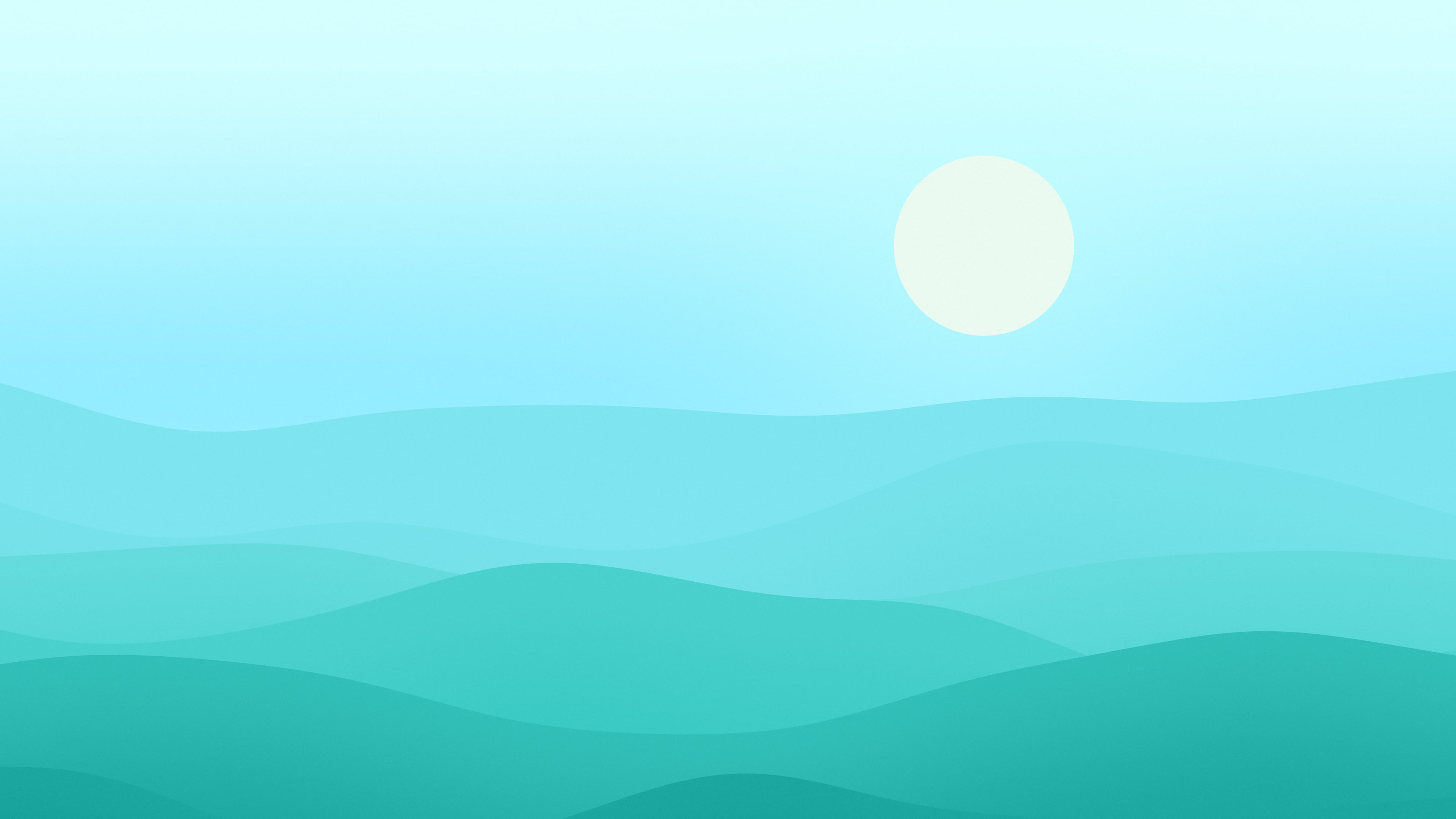 Turquoise Minimalist Desert Dunes desktop wallpaper in 4K