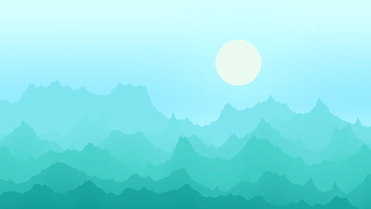 Turquoise Minimalist Mountain Landscape desktop wallpaper in 4K