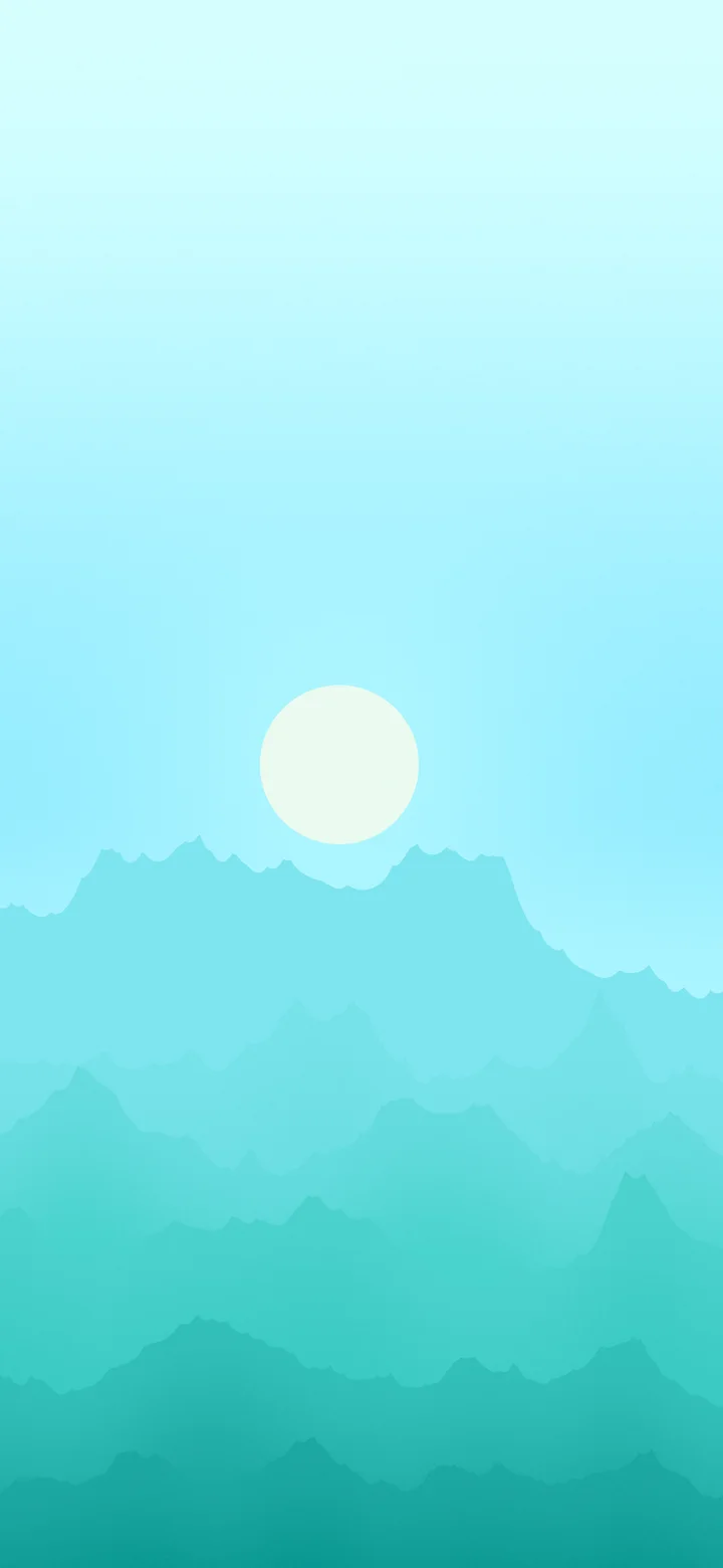 Turquoise Minimalist Mountain Landscape wallpaper for iPhone and Android
