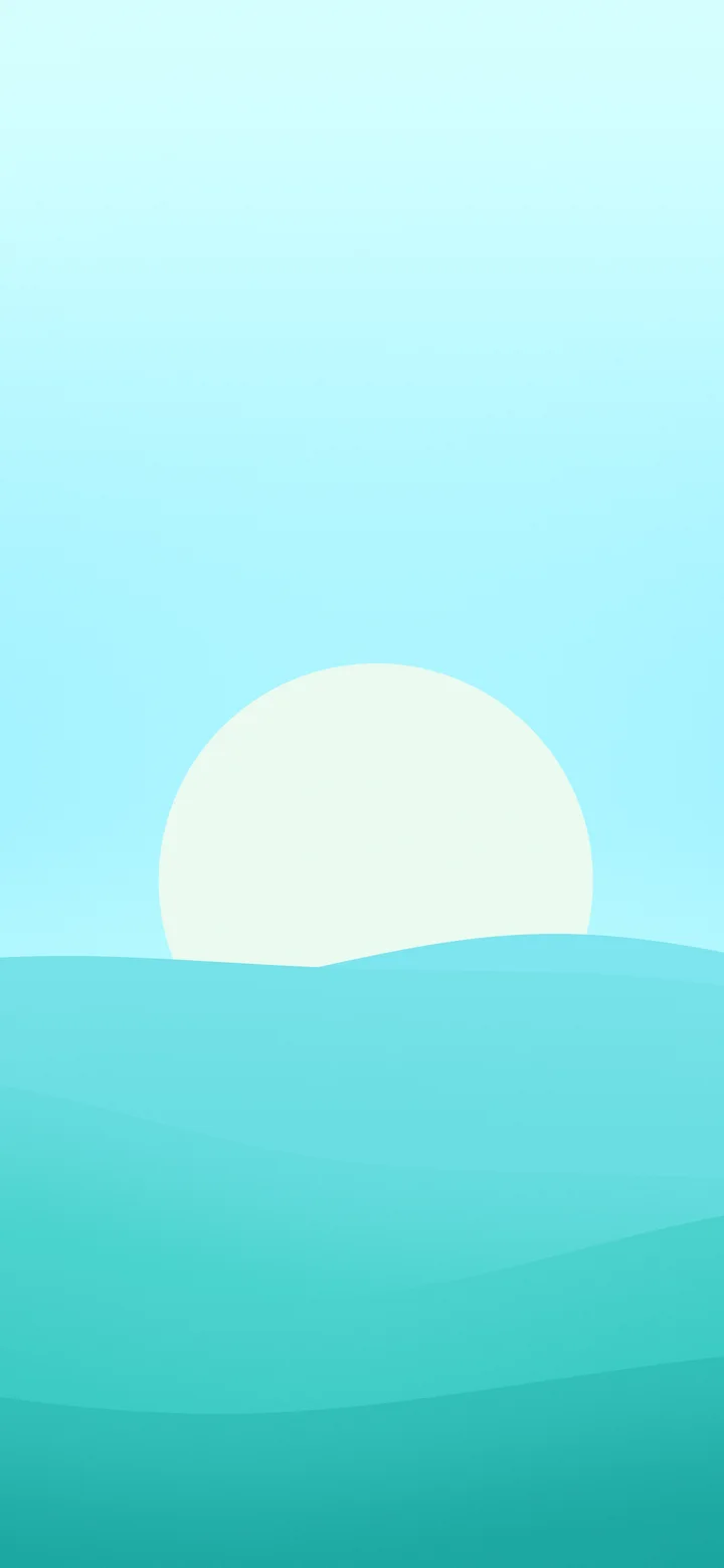 Turquoise Minimalist Sunset Hills wallpaper for iPhone and Android