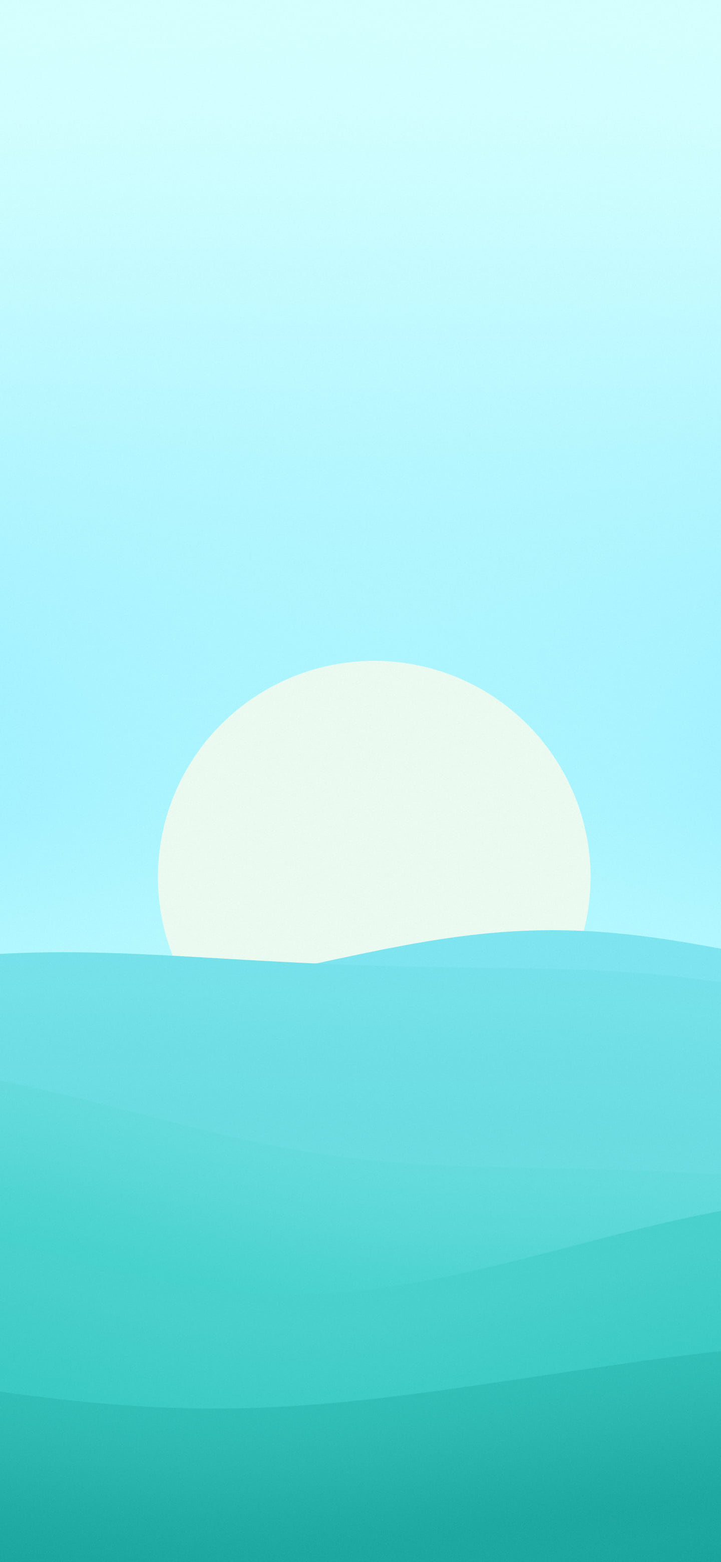 Turquoise Minimalist Sunset Hills wallpaper for iPhone and Android