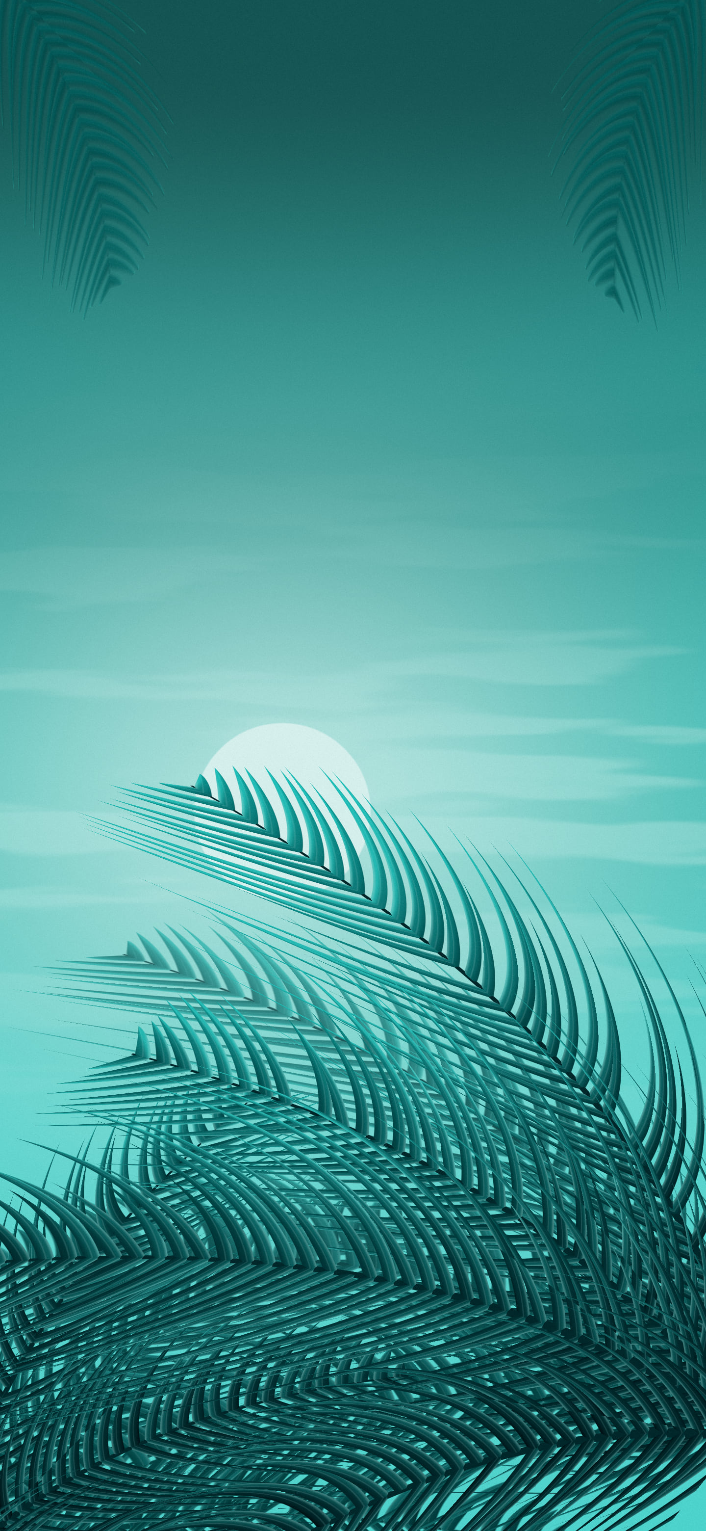 Turquoise Palm Leaves wallpaper for iPhone and Android